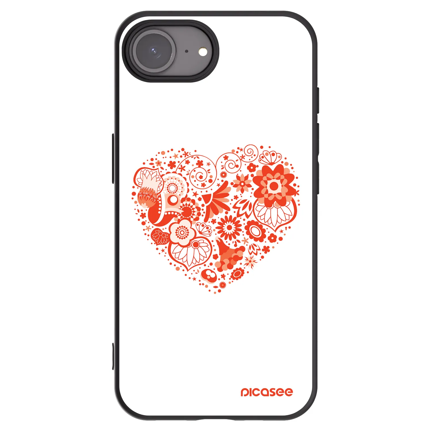 Picasee crna silikonska maskica za Apple iPhone 17e - Big heart