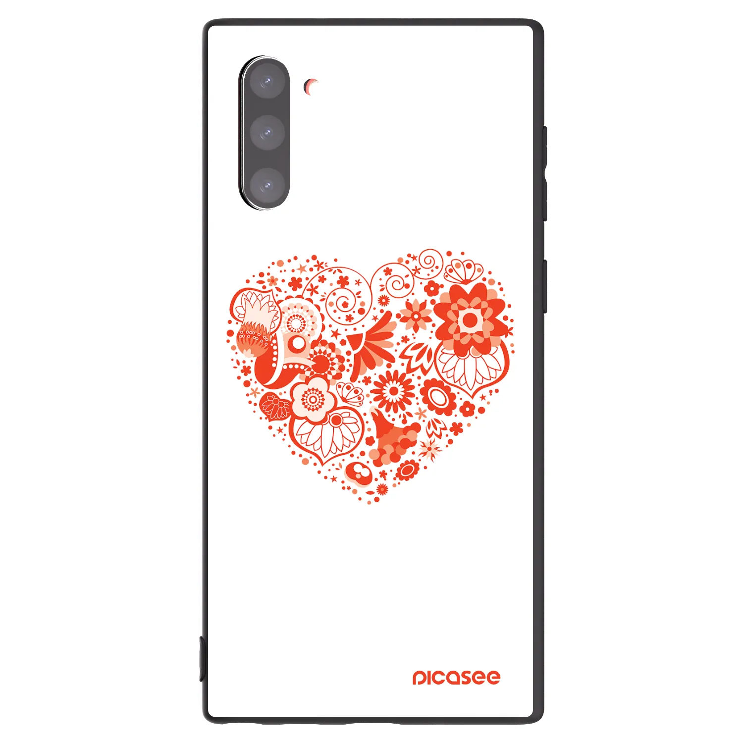 Picasee crna silikonska maskica za Samsung Galaxy Note 10 N970F - Big heart