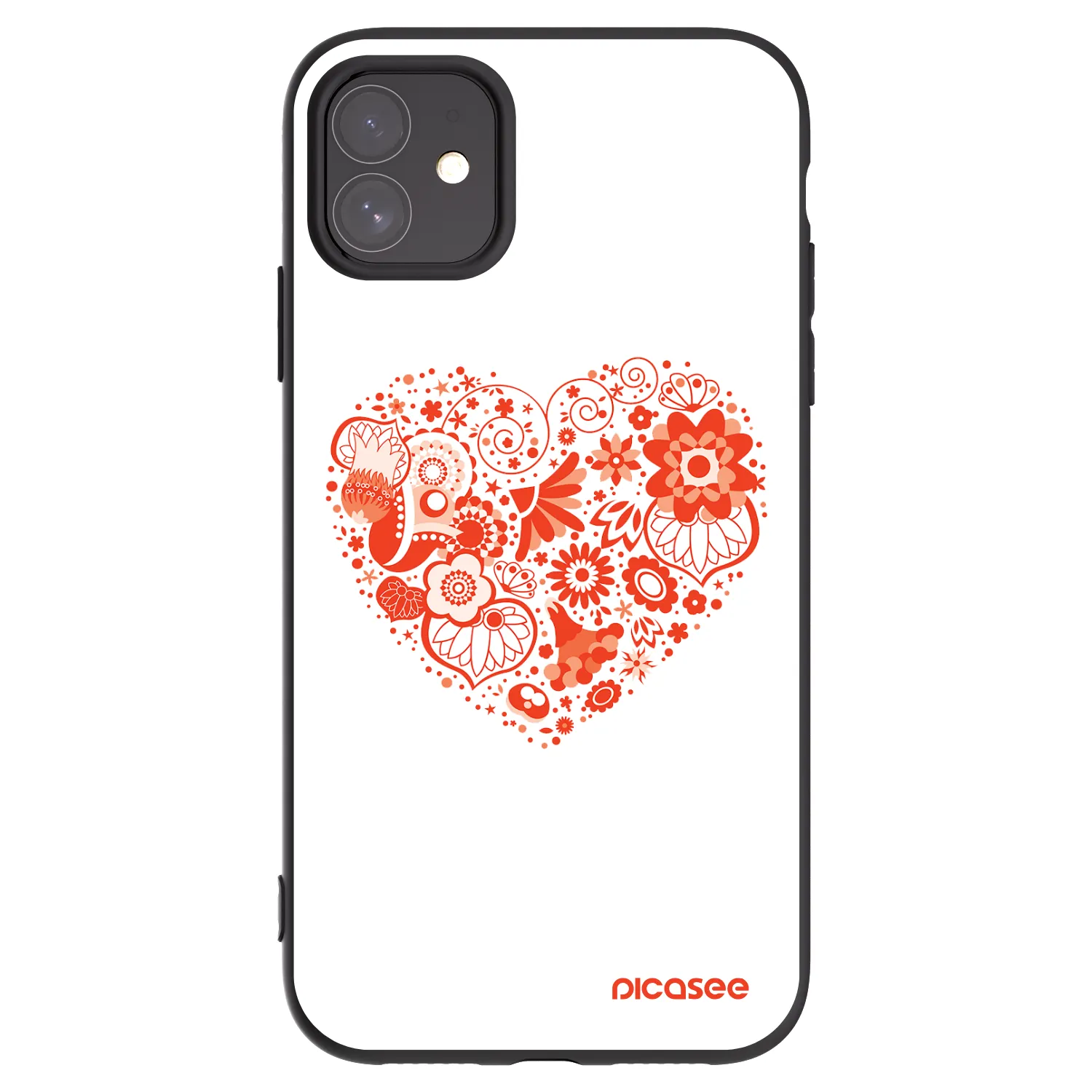 Picasee crna silikonska maskica za Apple iPhone 11 - Big heart