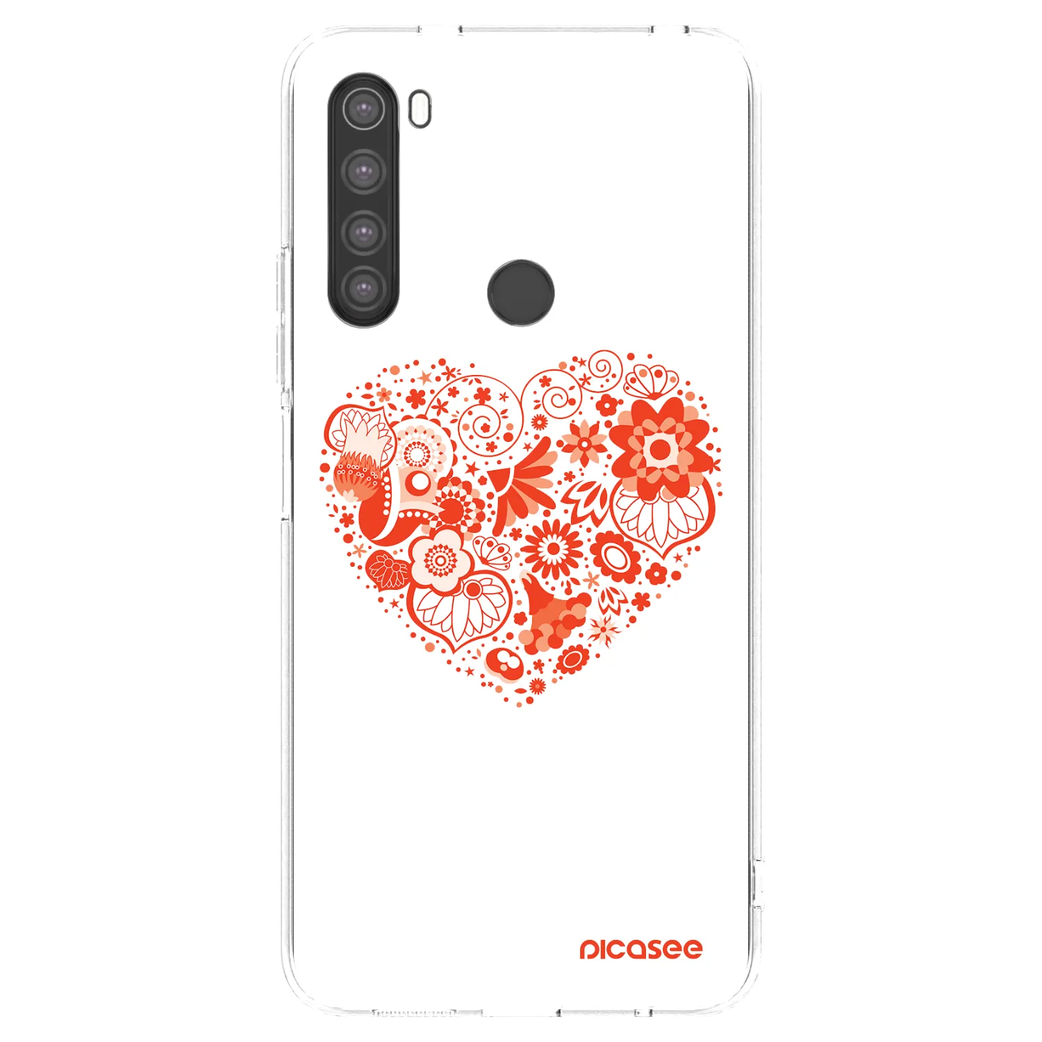 Picasee silikonska prozirna maskica za Xiaomi Redmi Note 8 - Big heart