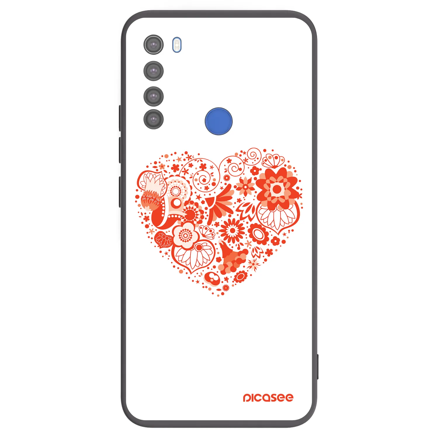 Picasee crna silikonska maskica za Xiaomi Redmi Note 8T - Big heart