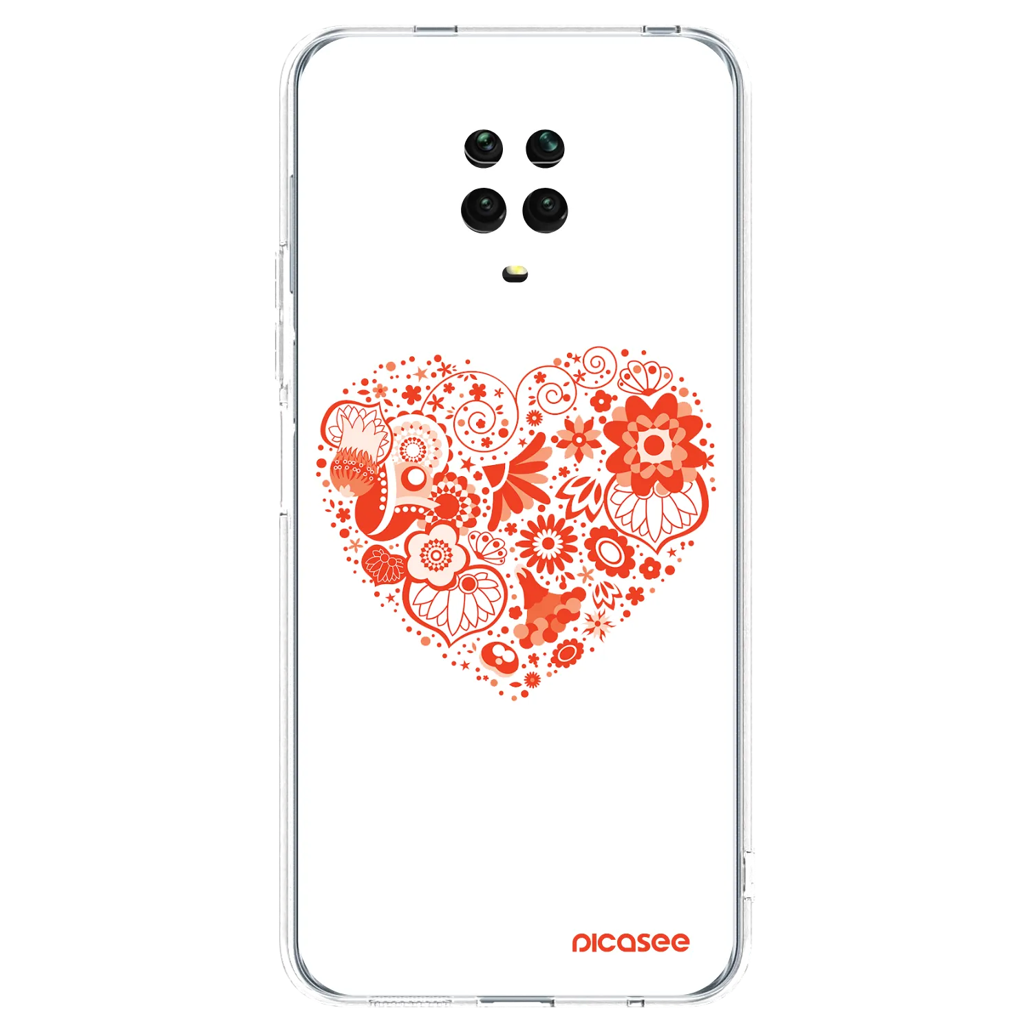 Picasee silikonska prozirna maskica za Xiaomi Redmi Note 9 Pro - Big heart