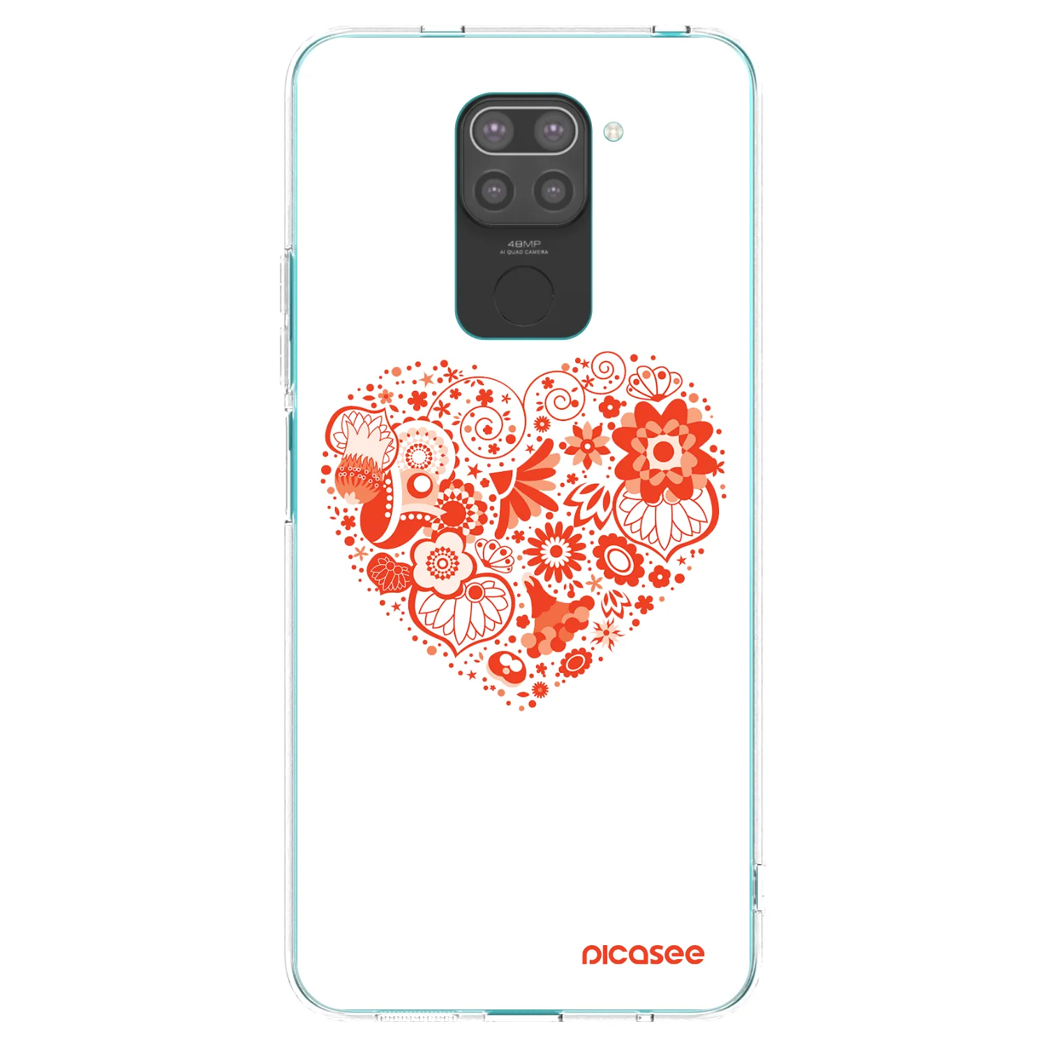 Picasee crna silikonska maskica za Xiaomi Redmi Note 9 - Big heart