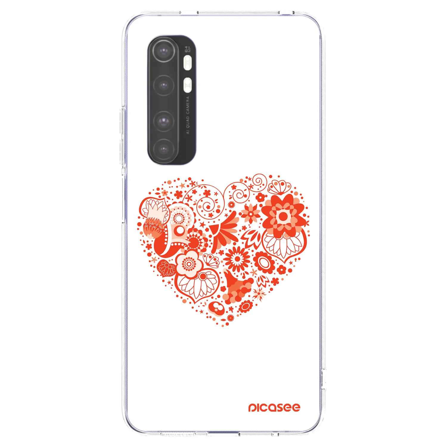 Picasee silikonska prozirna maskica za Xiaomi Mi Note 10 Lite - Big heart