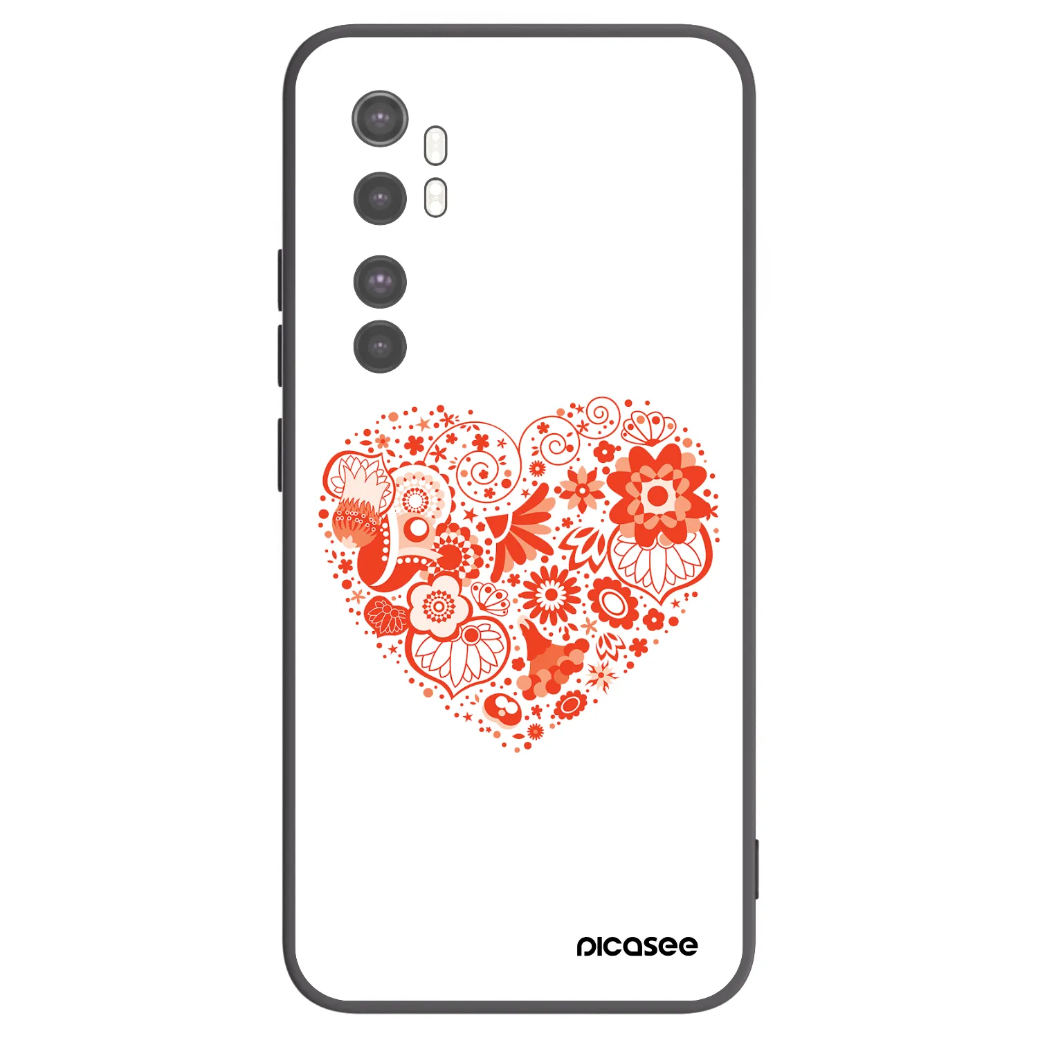 Picasee crna silikonska maskica za Xiaomi Mi Note 10 Lite - Big heart
