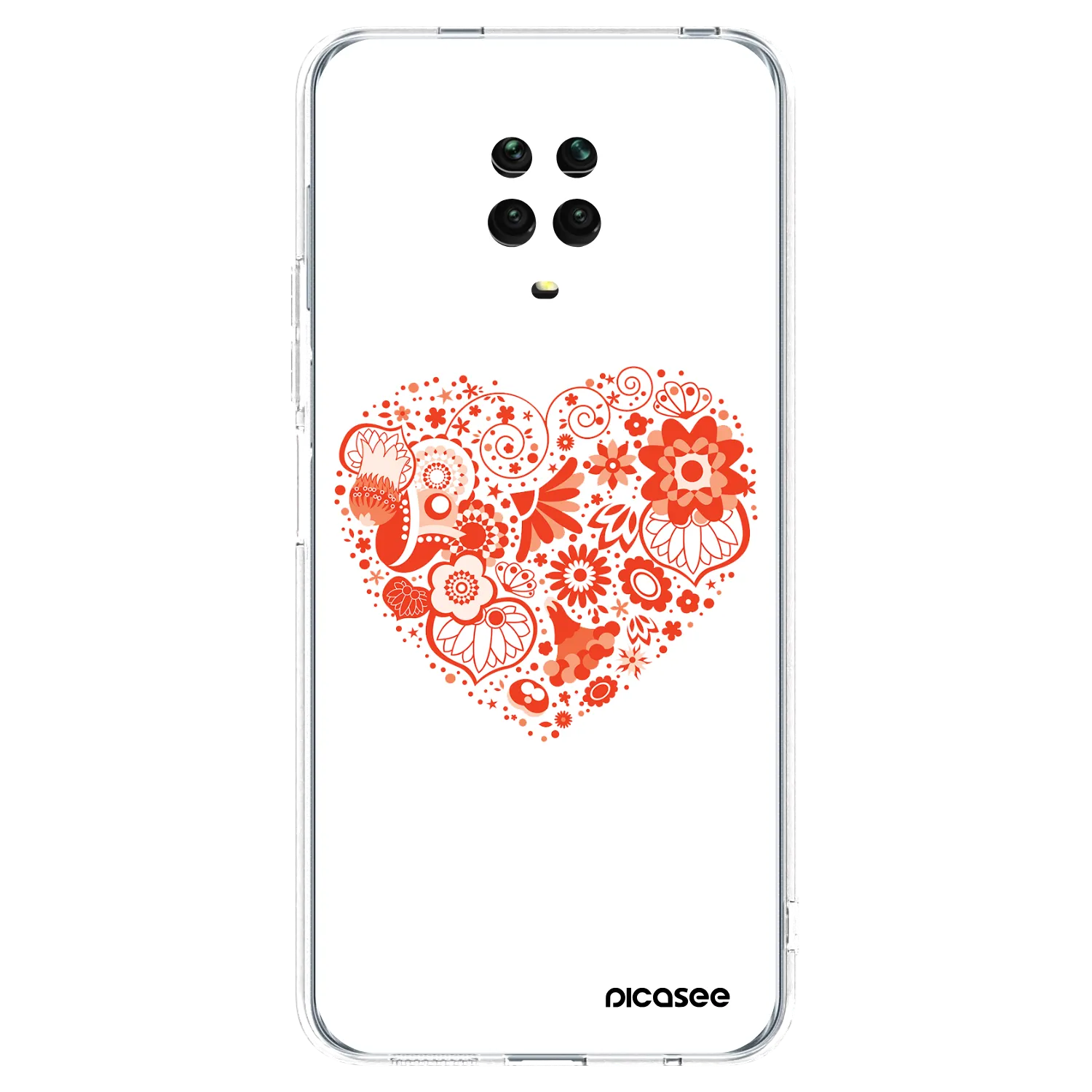 Picasee silikonska prozirna maskica za Xiaomi Redmi Note 9S - Big heart