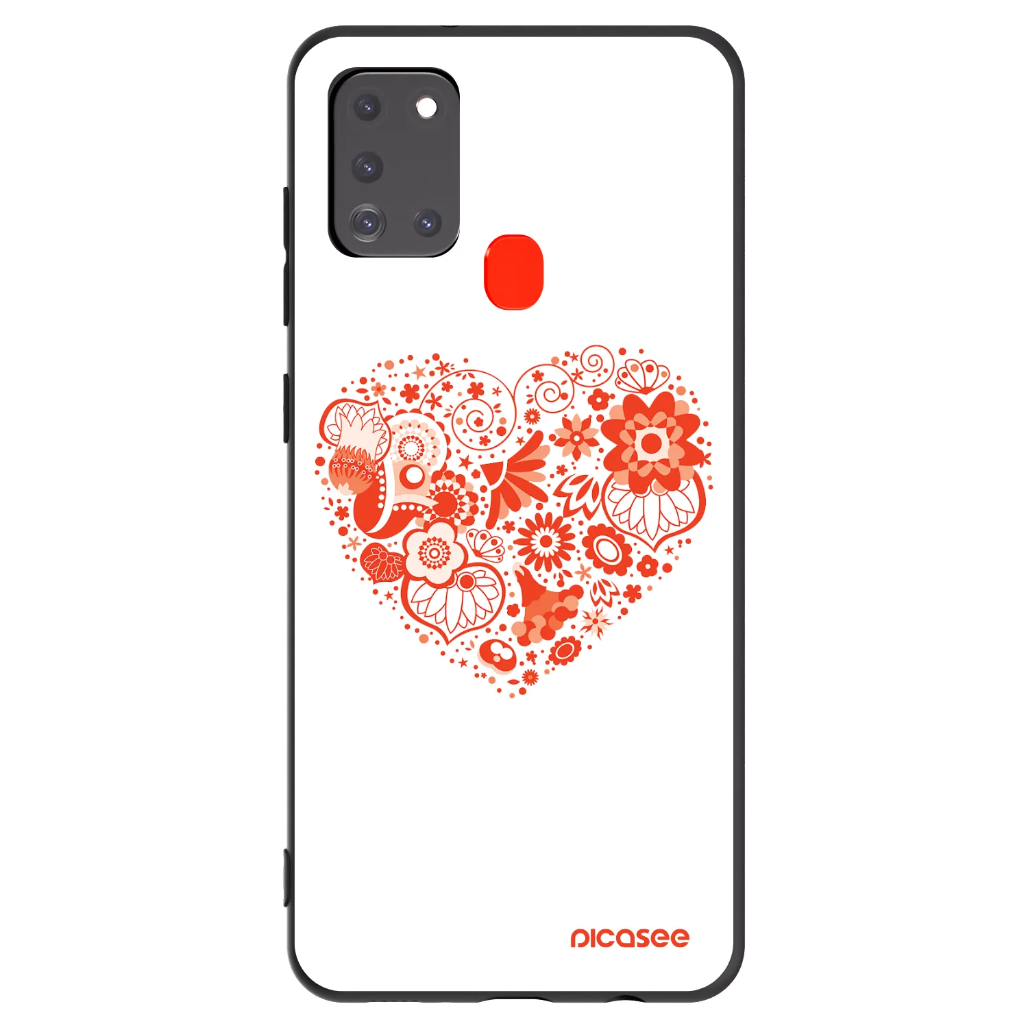 Picasee crna silikonska maskica za Samsung Galaxy A21s - Big heart