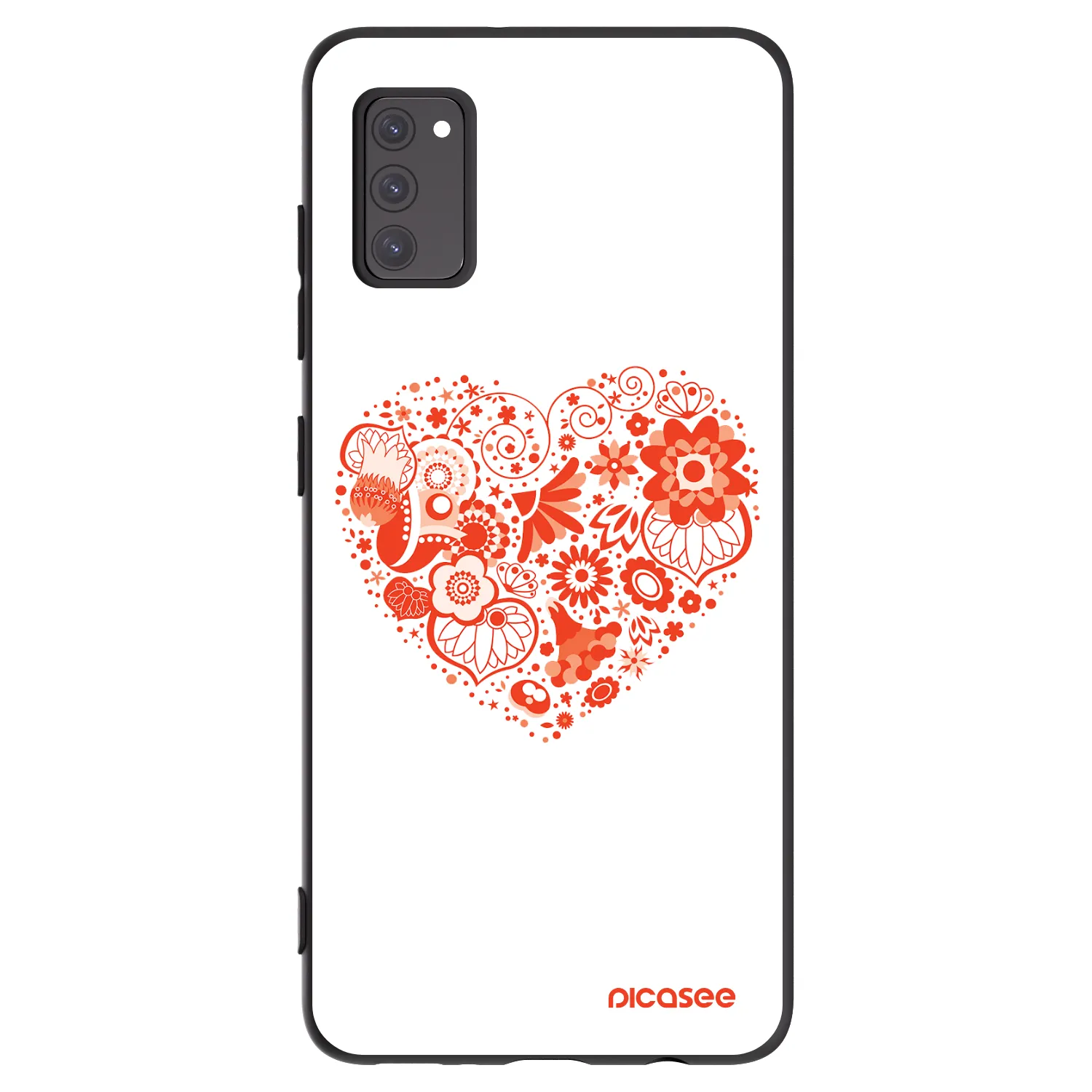Picasee crna silikonska maskica za Samsung Galaxy A41 A415F - Big heart