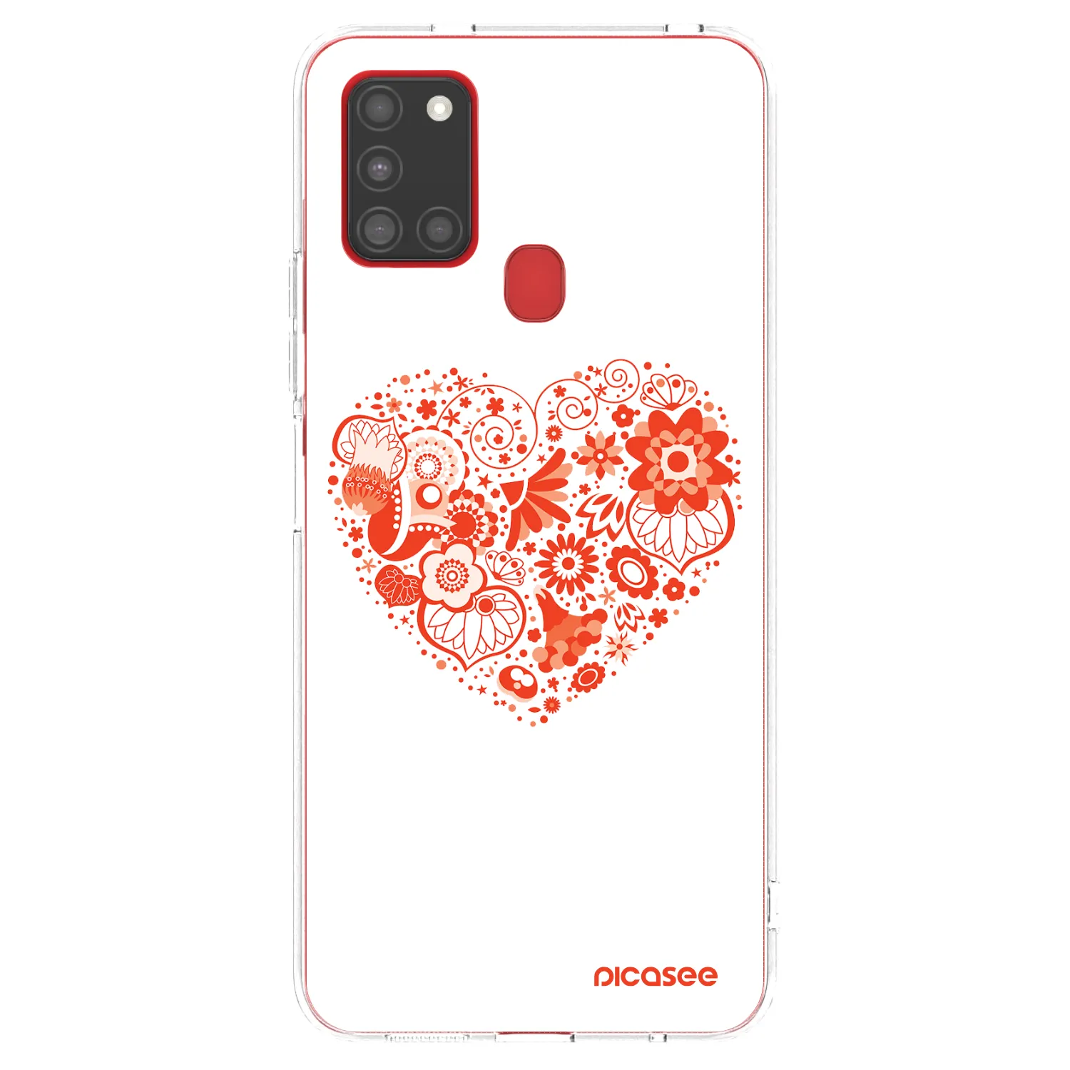 Picasee silikonska prozirna maskica za Samsung Galaxy A21s - Big heart