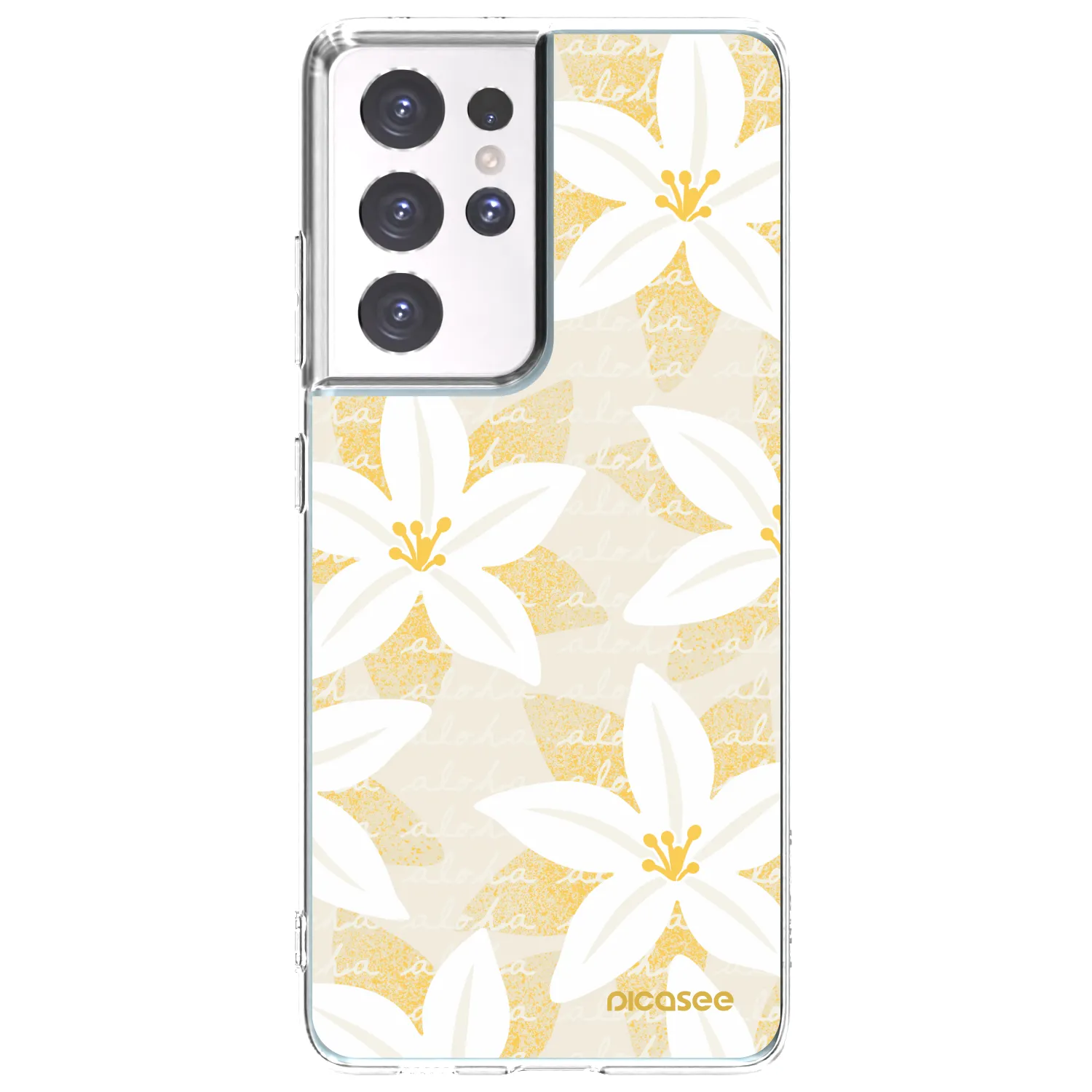 Picasee silikonska prozirna maskica za Samsung Galaxy S21 Ultra 5G G998B - Island Leave