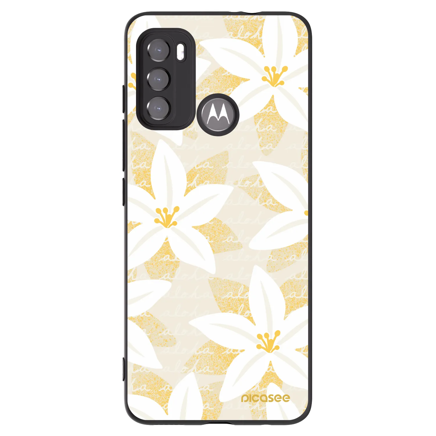 Picasee crna silikonska maskica za Motorola Moto G60 - Island Leave