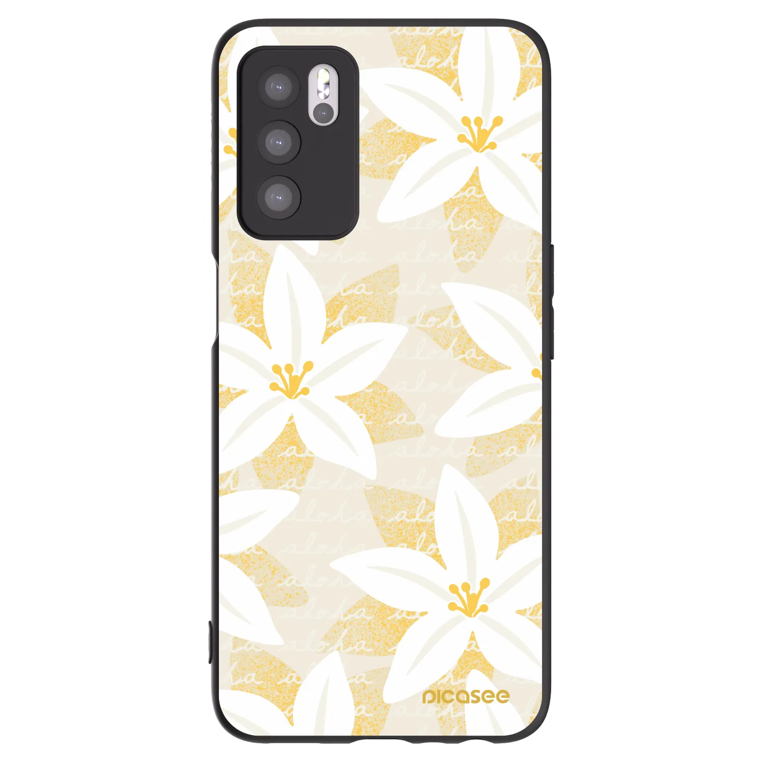 Picasee crna silikonska maskica za OPPO A16 - Island Leave