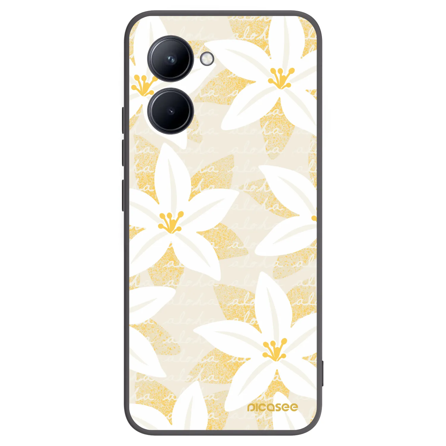Picasee crna silikonska maskica za Realme C33 (2023) - Island Leave