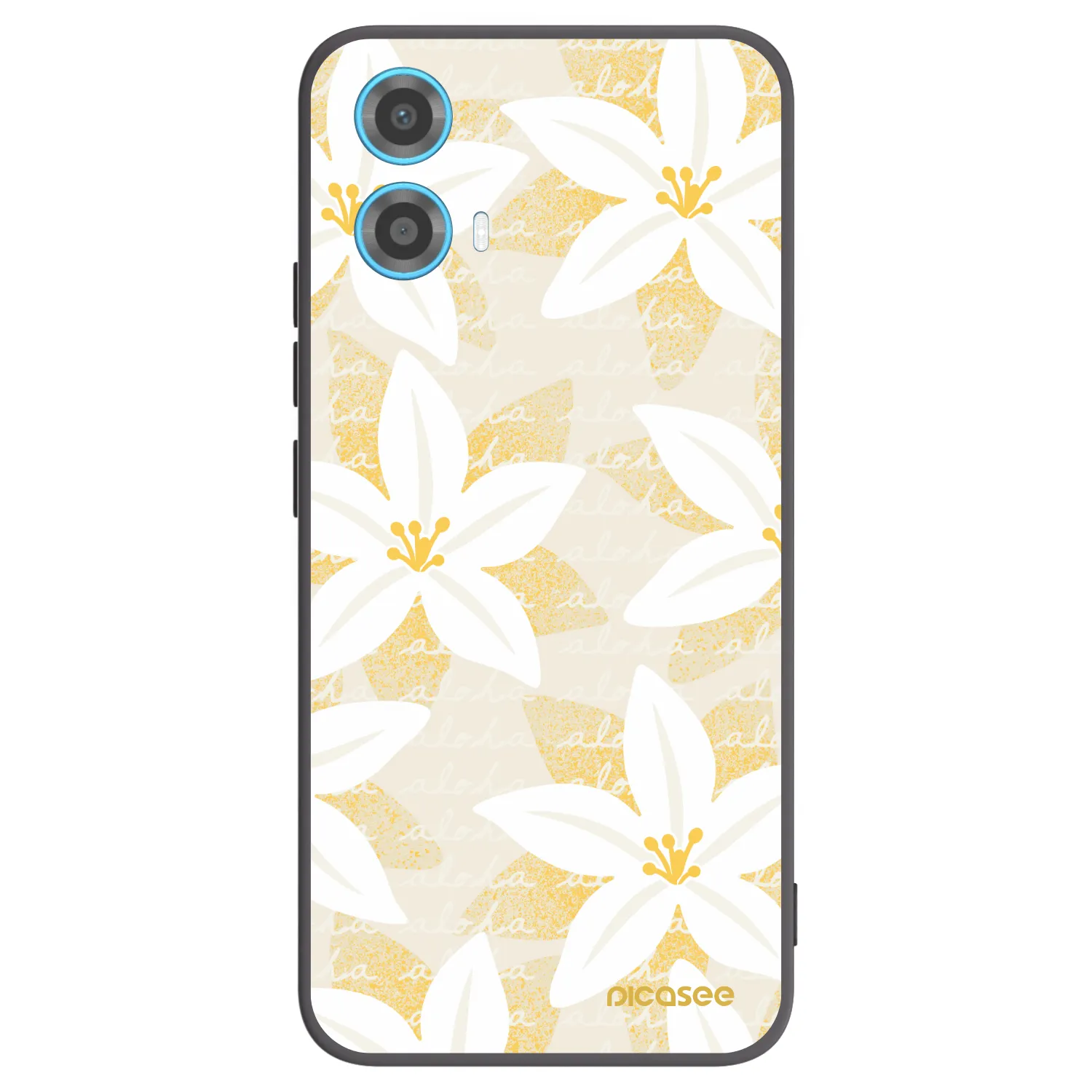 Picasee crna silikonska maskica za Motorola Moto G34 5G - Island Leave
