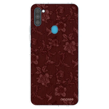 Picasee silikonska prozirna maskica za Samsung Galaxy M11 - Red Elegance