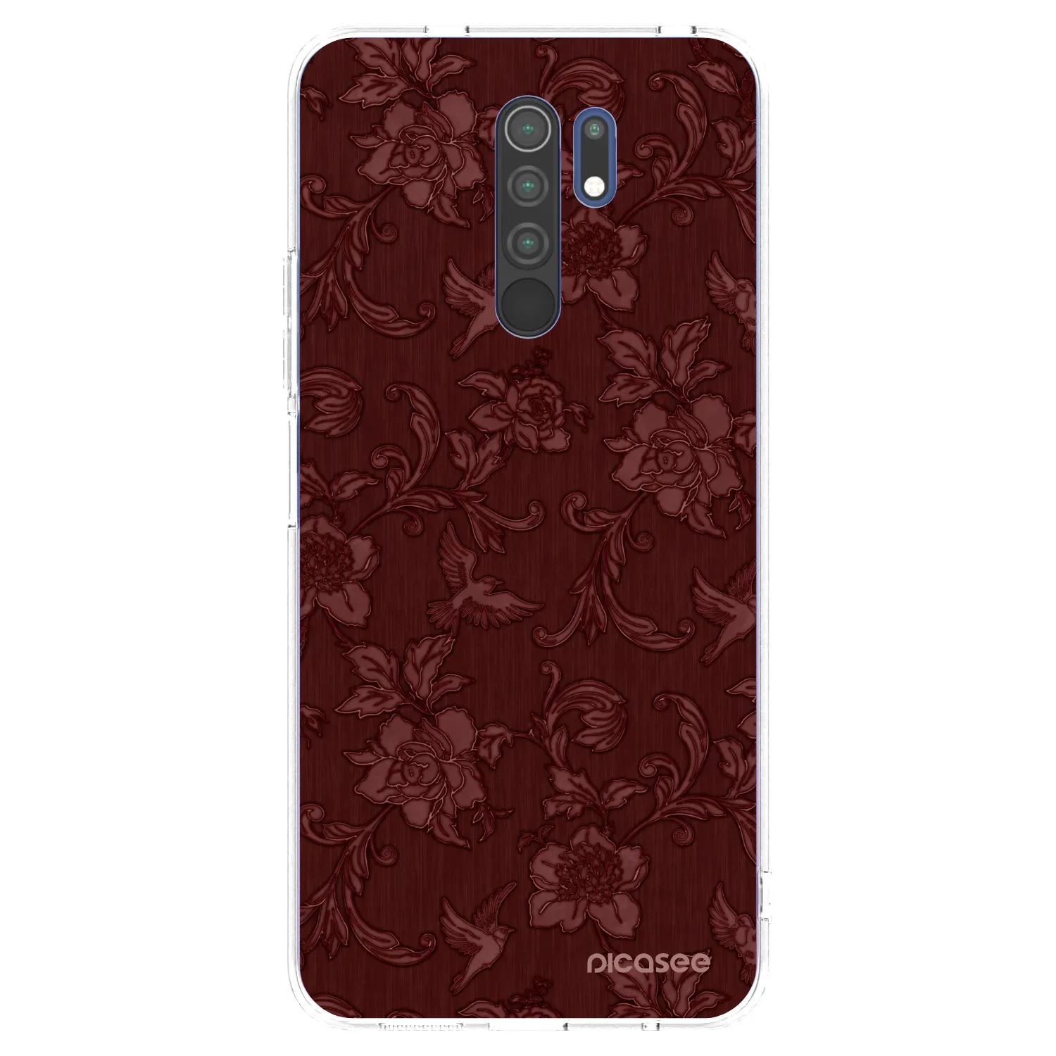 Picasee silikonska prozirna maskica za Xiaomi Redmi 9 - Red Elegance
