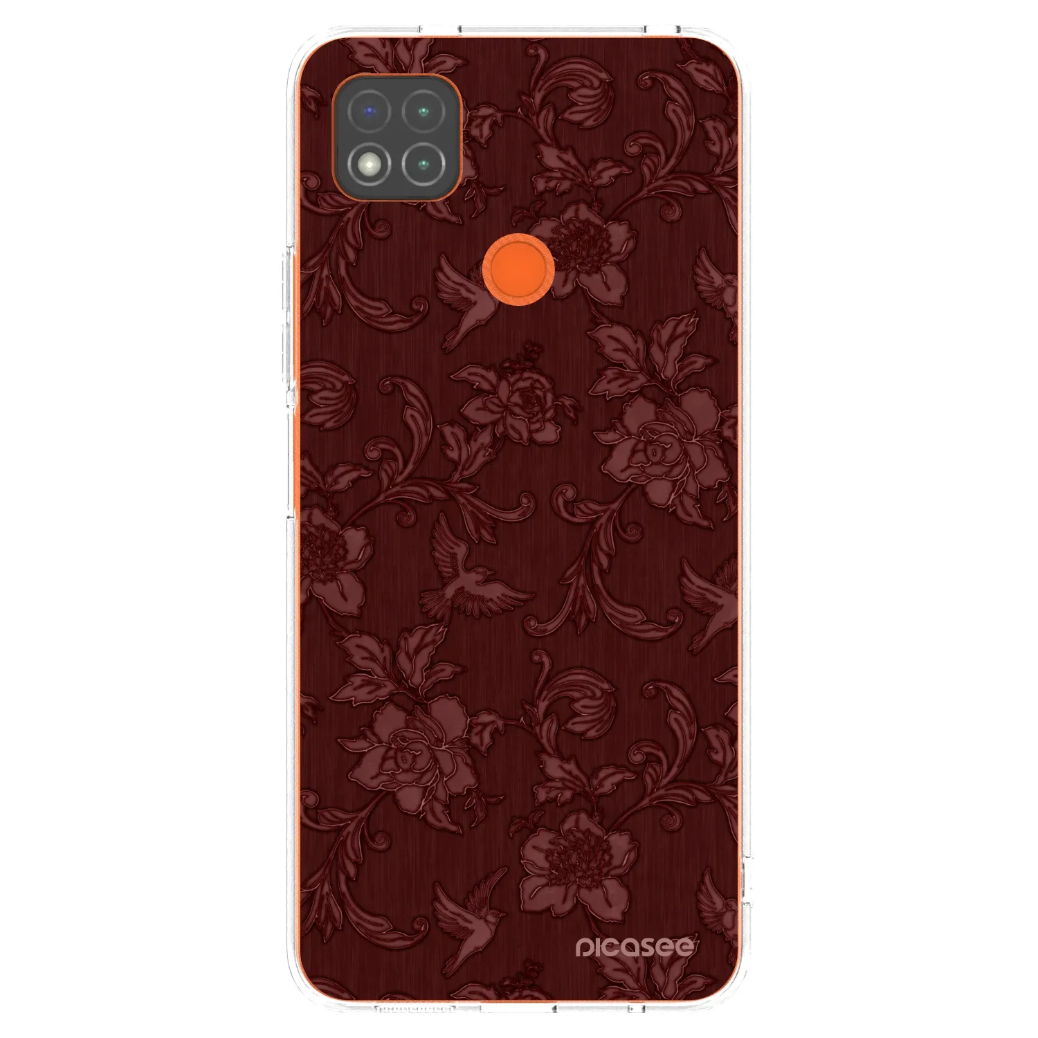 Picasee silikonska prozirna maskica za Xiaomi Redmi 9C - Red Elegance