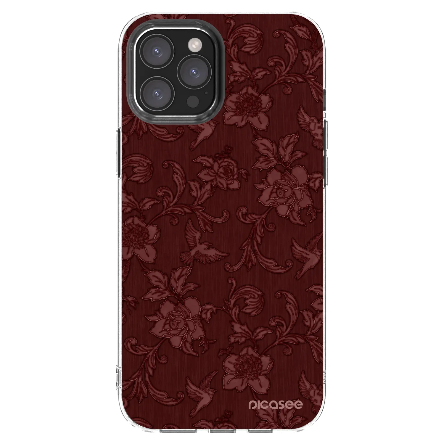 Picasee silikonska prozirna maskica za Apple iPhone 12 Pro Max - Red Elegance