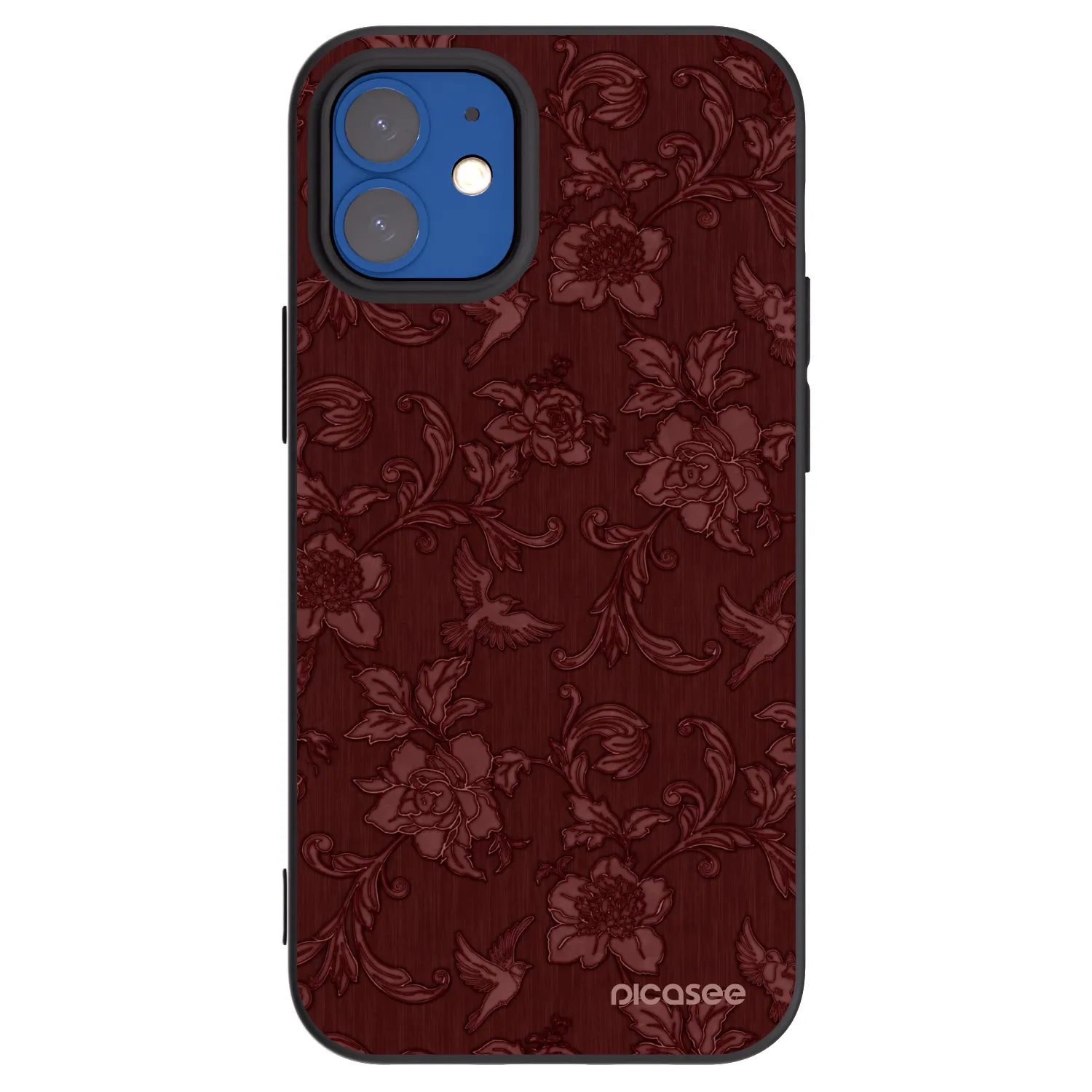 Picasee crna silikonska maskica za Apple iPhone 12 mini - Red Elegance