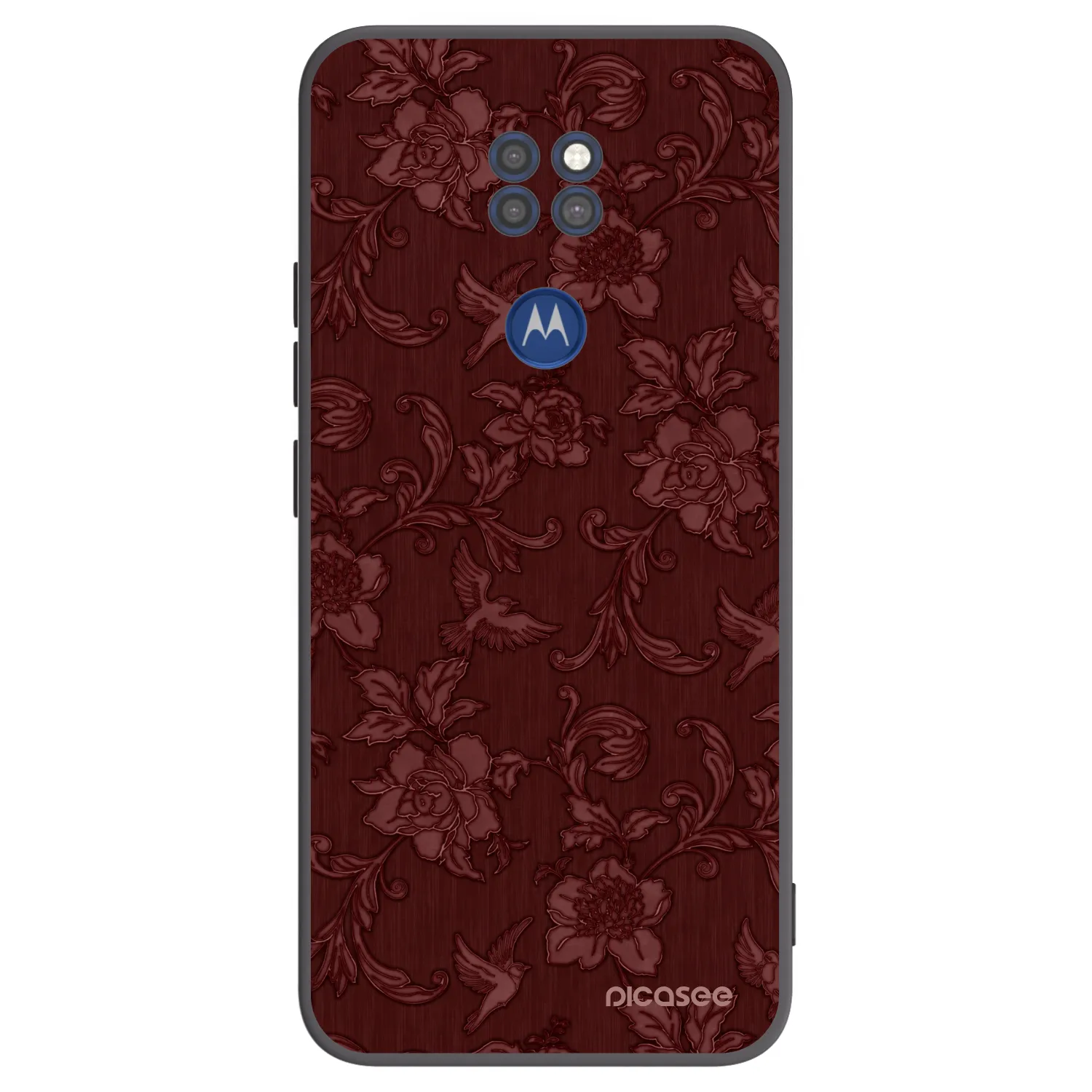 Picasee crna silikonska maskica za Motorola Moto G9 Play - Red Elegance