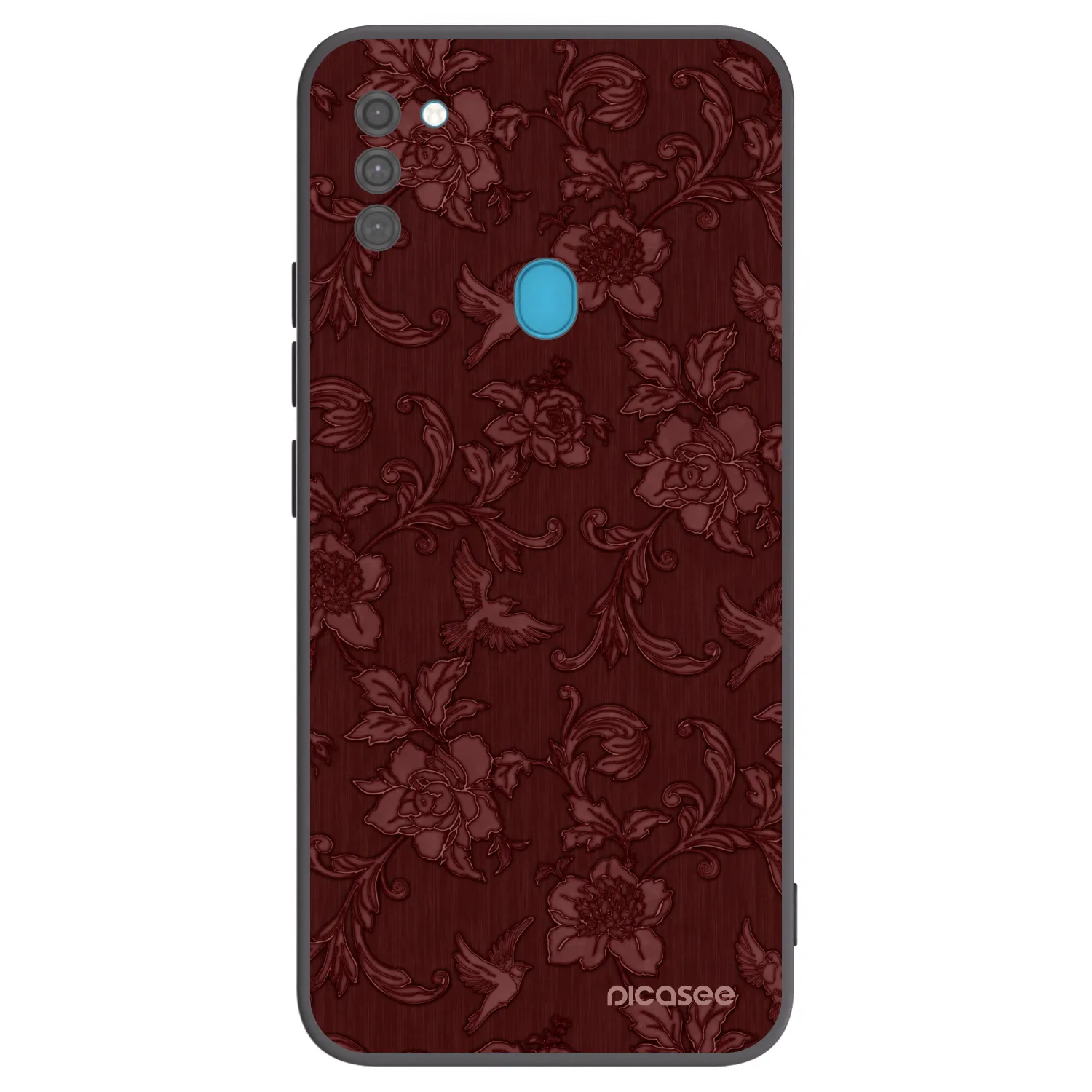 Picasee crna silikonska maskica za Samsung Galaxy M11 - Red Elegance