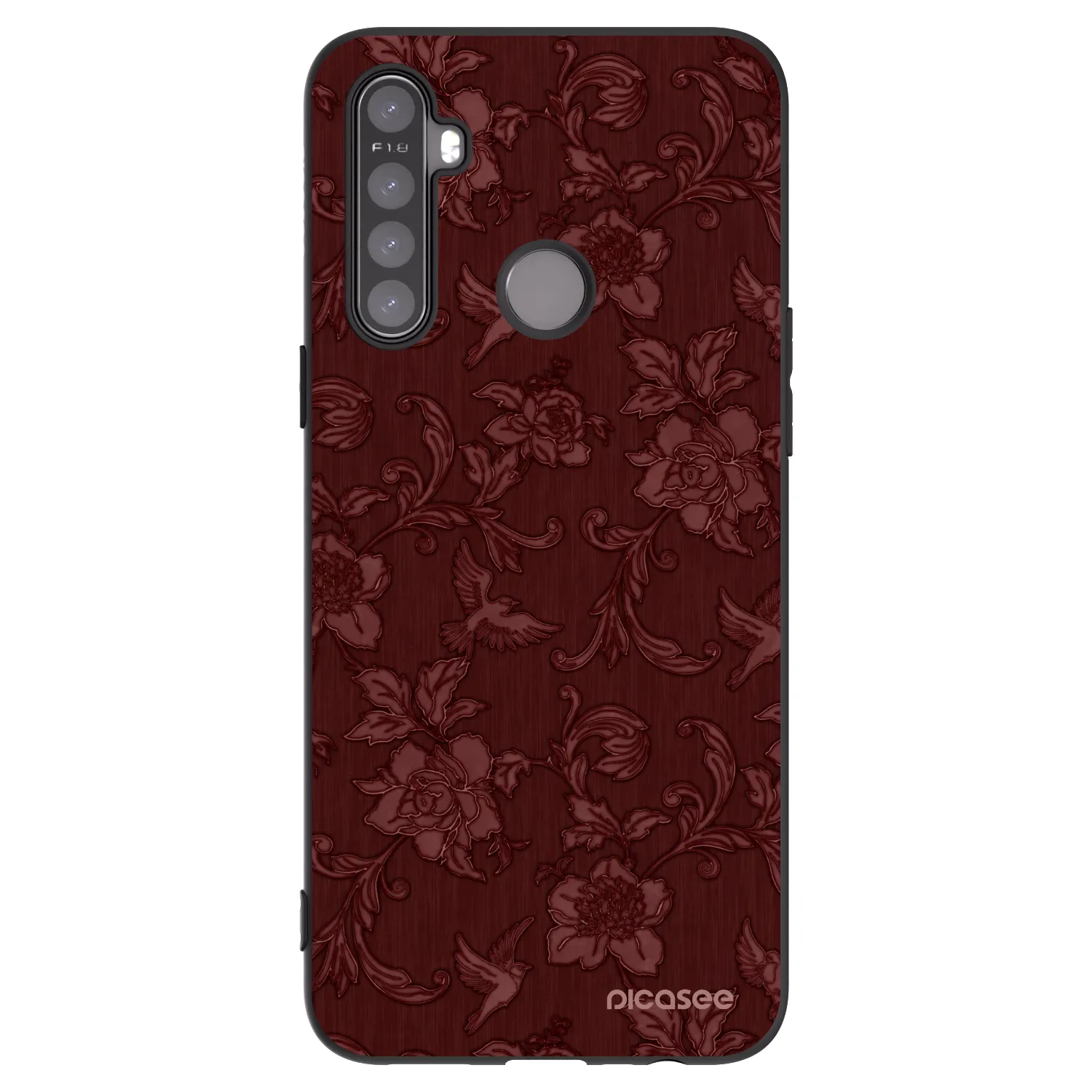 Picasee crna silikonska maskica za Realme 6i - Red Elegance
