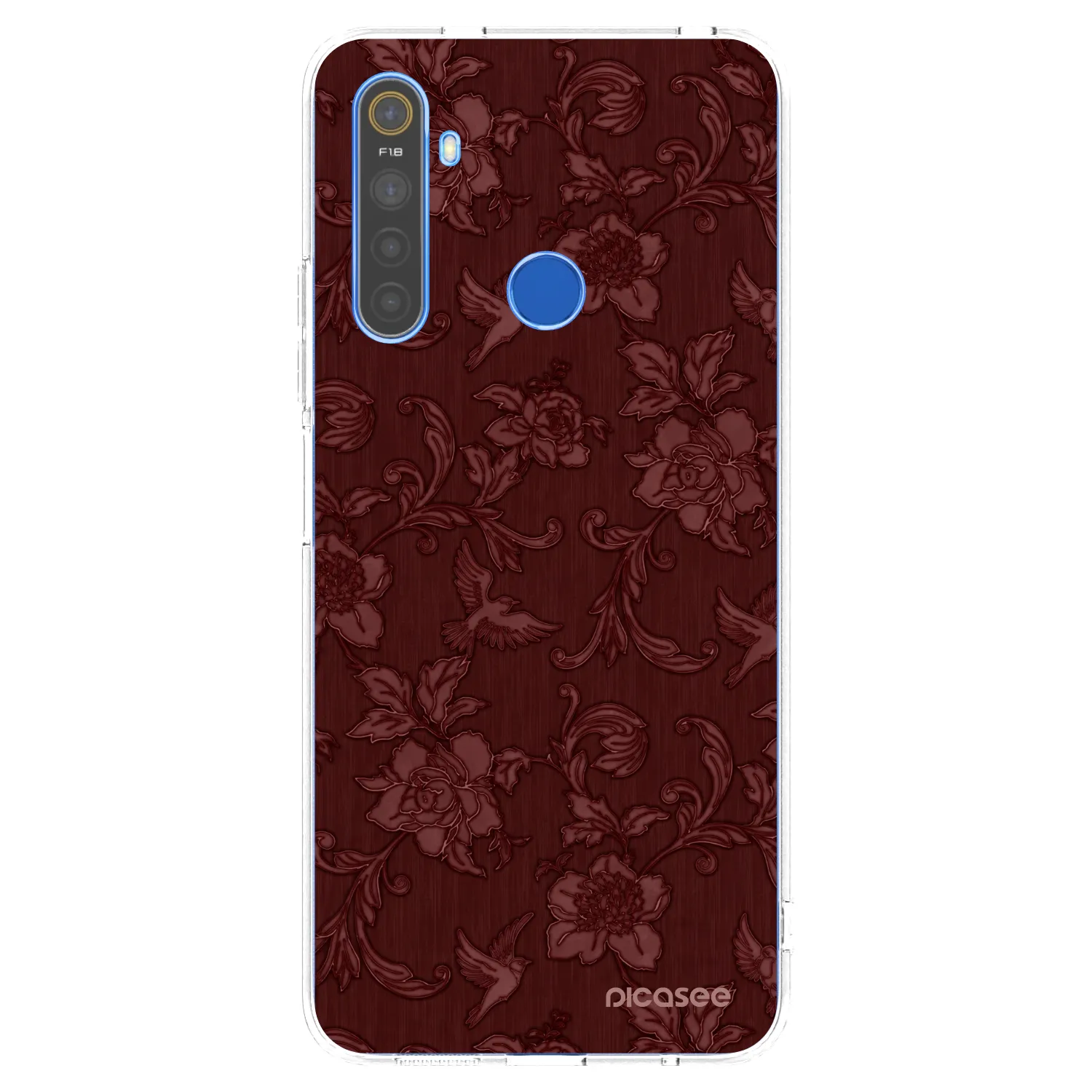 Picasee silikonska prozirna maskica za Realme 5 - Red Elegance