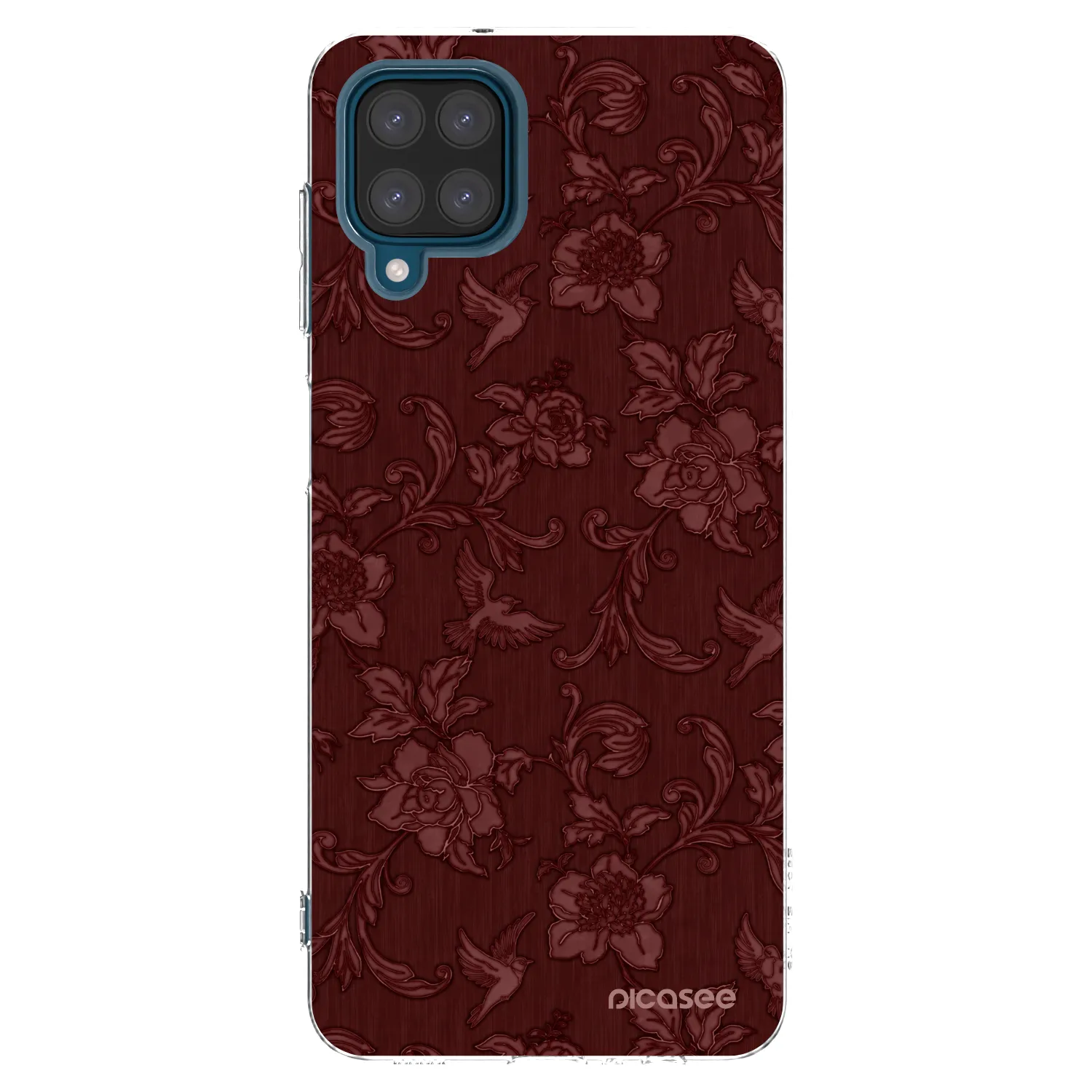 Picasee silikonska prozirna maskica za Samsung Galaxy A12 A125F - Red Elegance