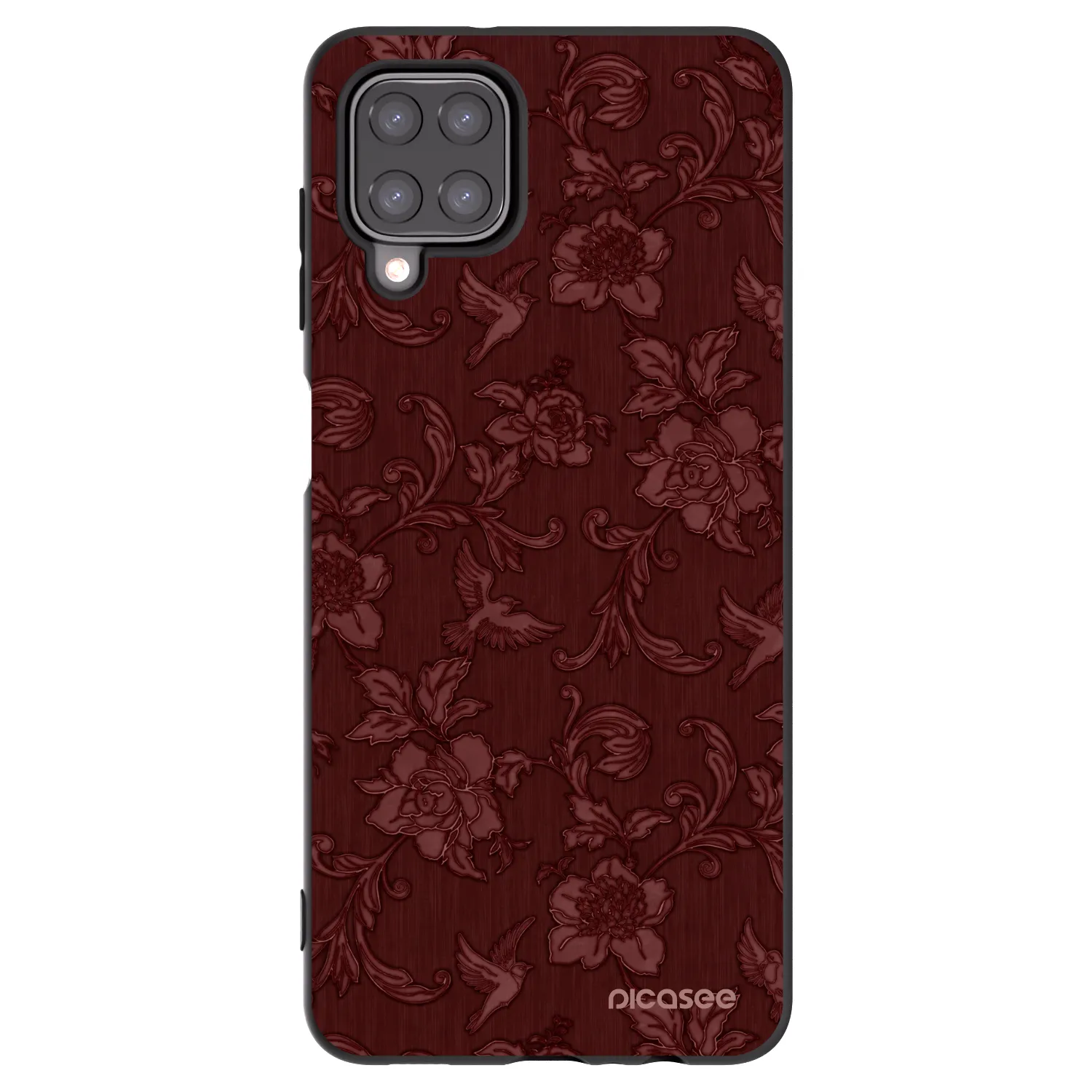 Picasee crna silikonska maskica za Samsung Galaxy A12 A125F - Red Elegance