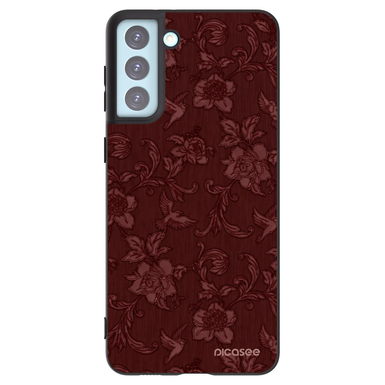 Picasee crna silikonska maskica za Samsung Galaxy S21+ 5G G996F - Red Elegance