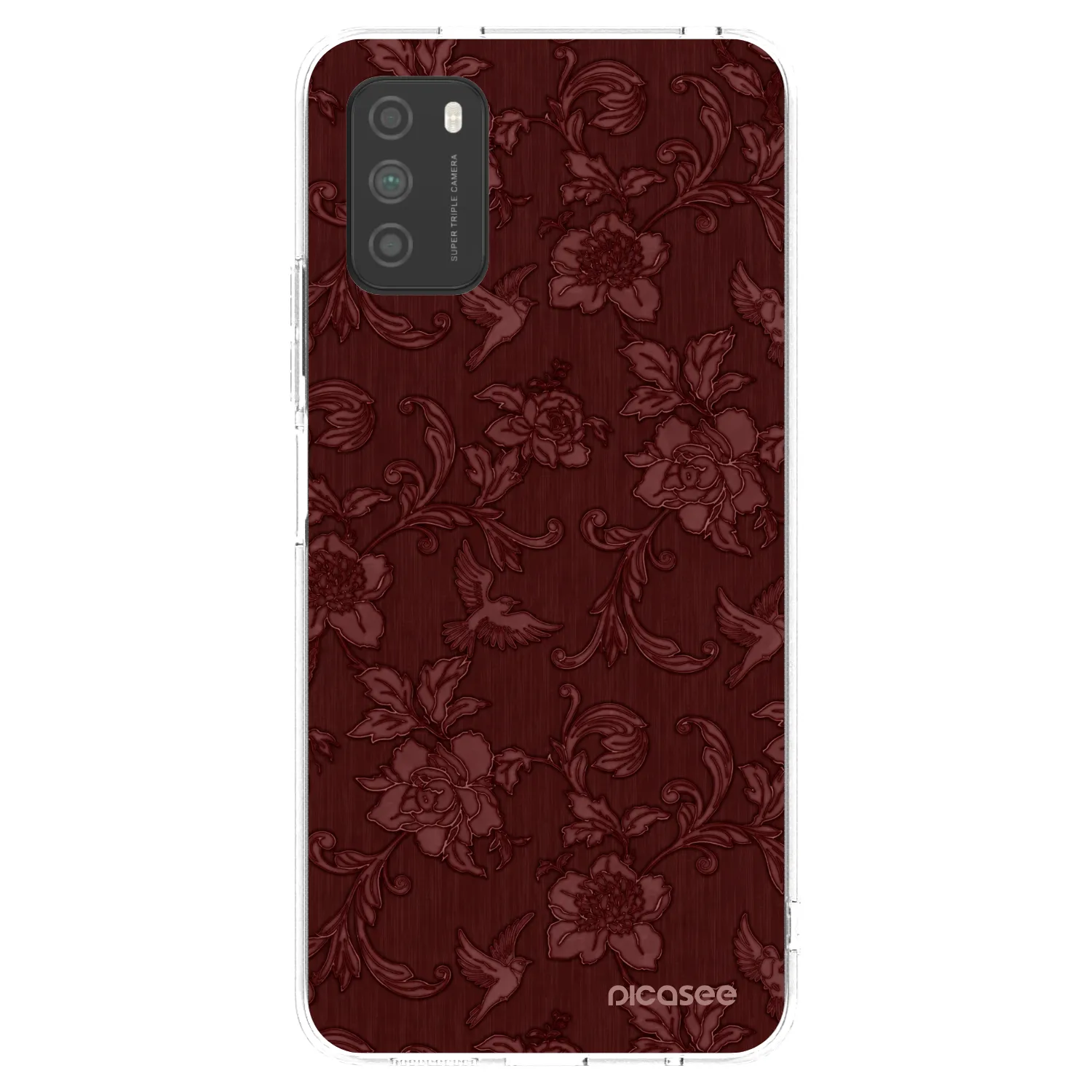 Picasee silikonska prozirna maskica za Xiaomi Poco M3 - Red Elegance
