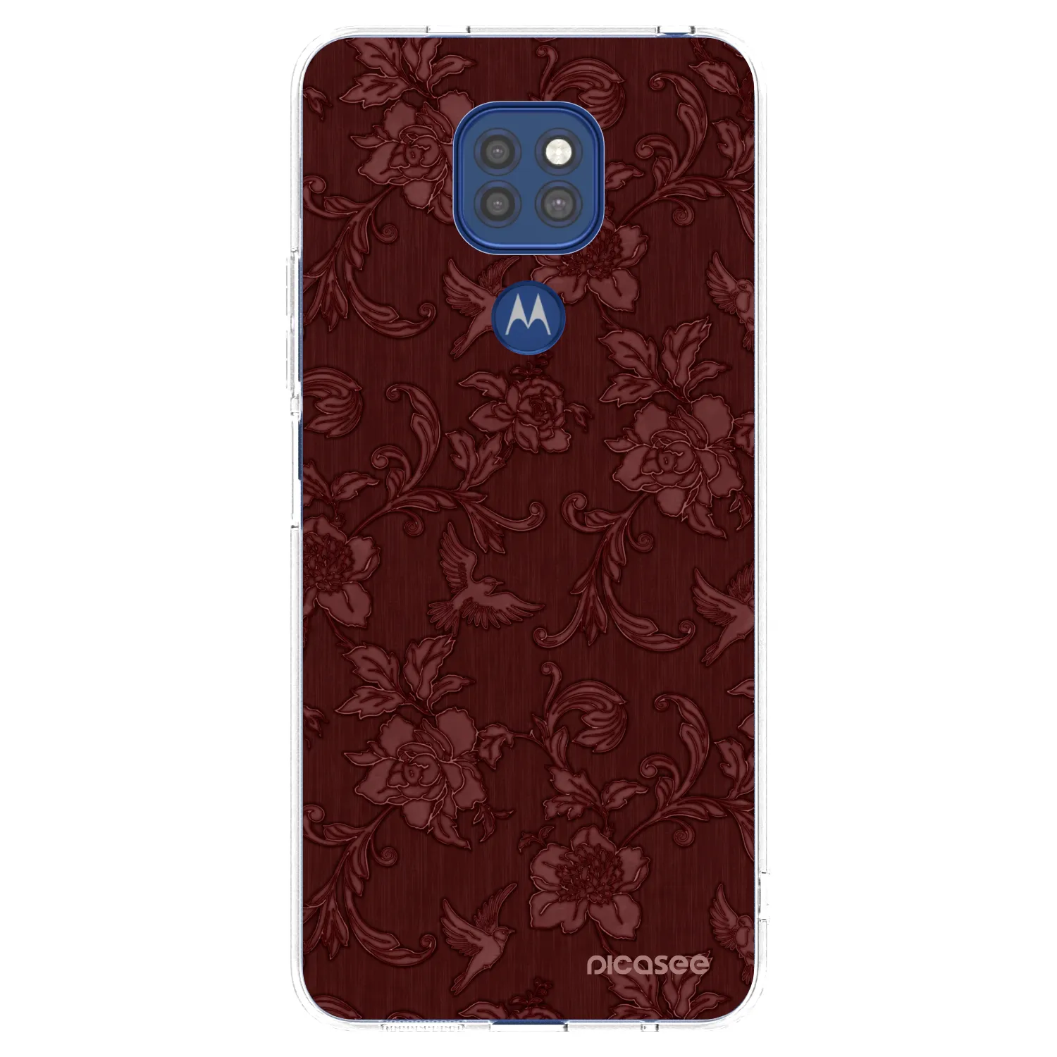 Picasee silikonska prozirna maskica za Motorola Moto G9 Play - Red Elegance