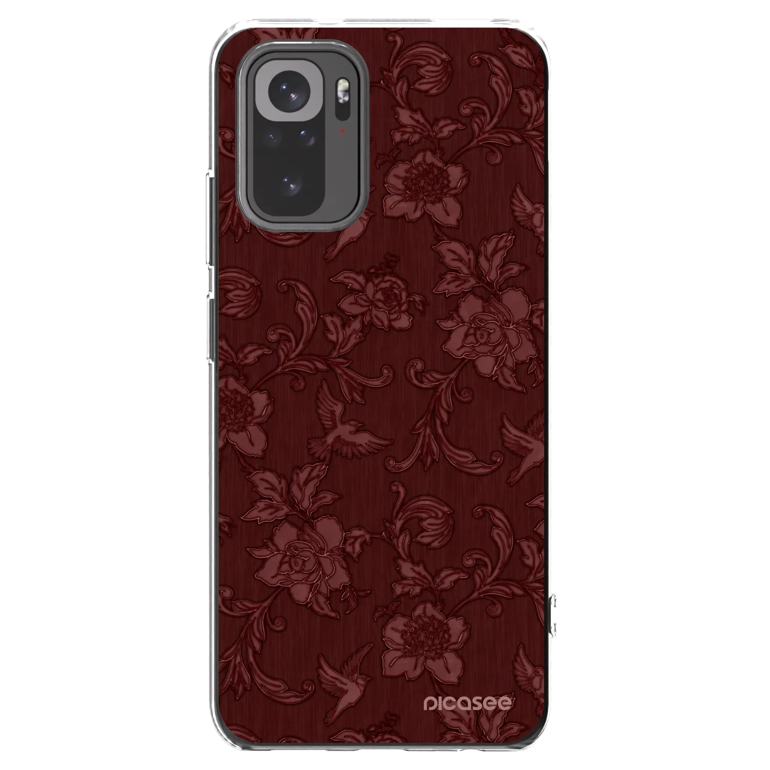 Picasee silikonska prozirna maskica za Xiaomi Redmi Note 10 - Red Elegance