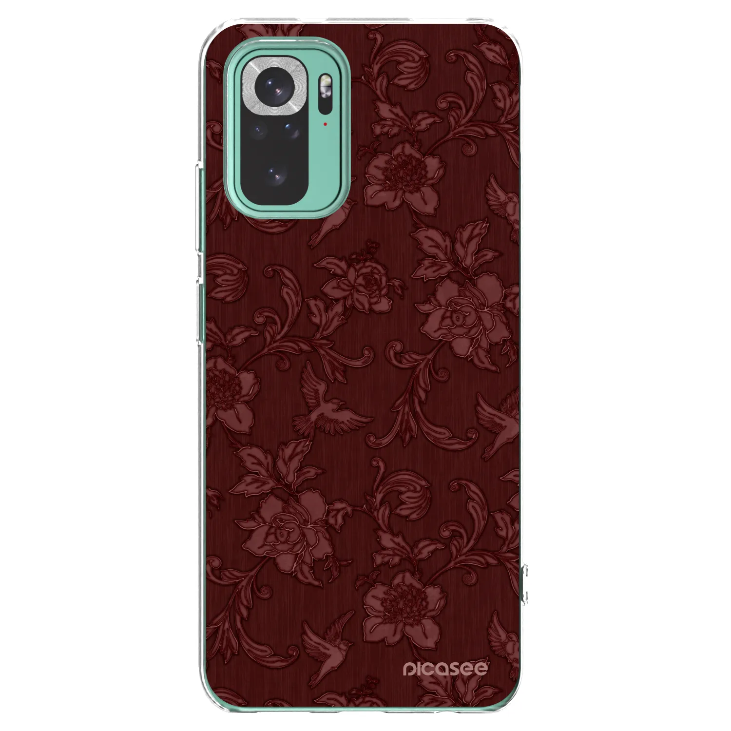 Picasee silikonska prozirna maskica za Xiaomi Redmi Note 10 Pro - Red Elegance