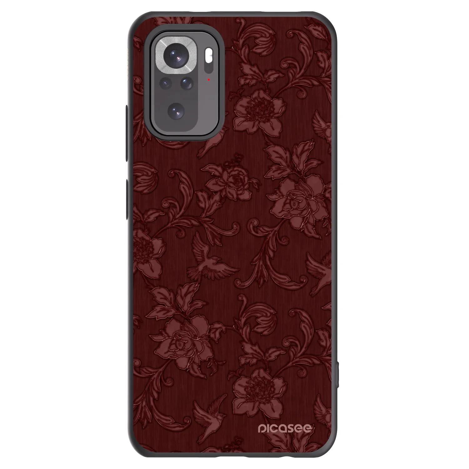 Picasee crna silikonska maskica za Xiaomi Redmi Note 10S - Red Elegance
