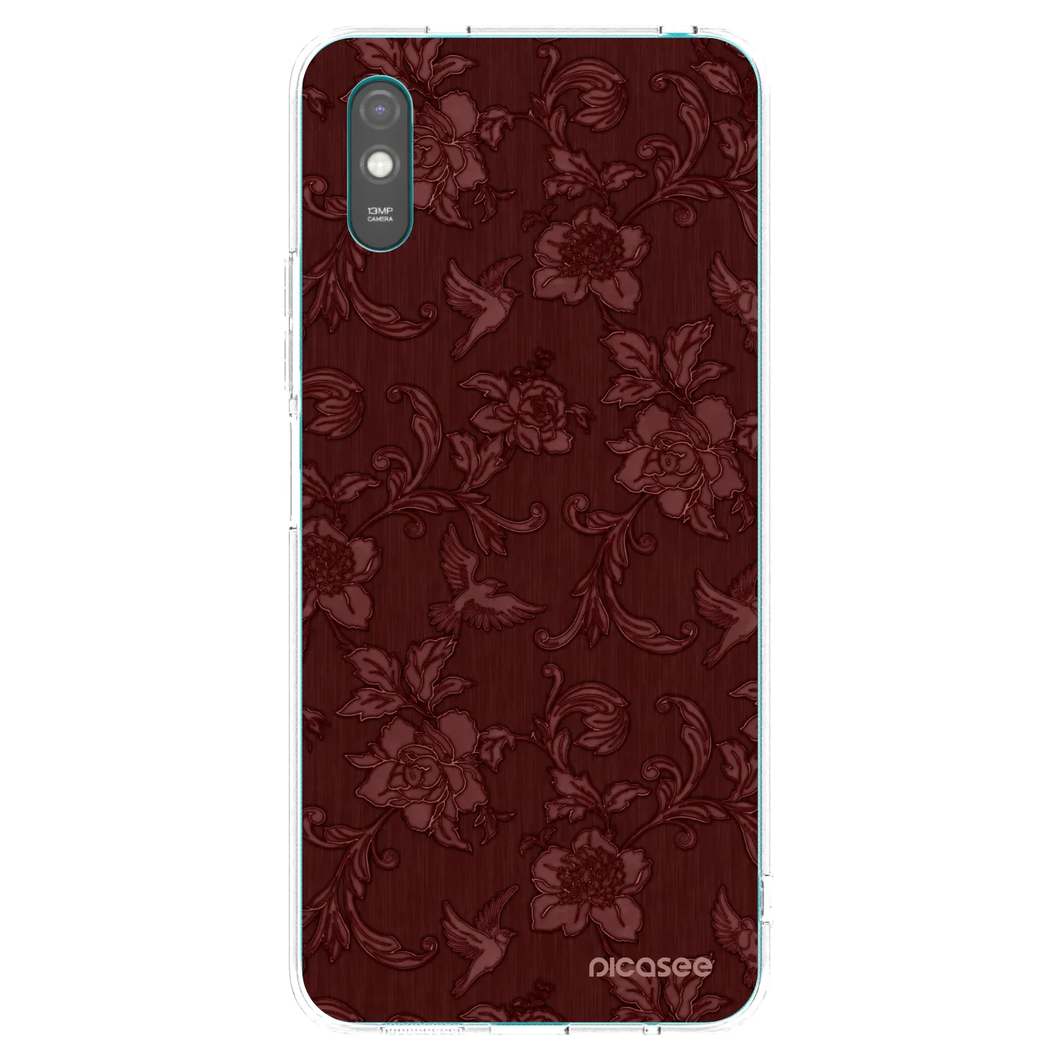 Picasee silikonska prozirna maskica za Xiaomi Redmi 9AT - Red Elegance