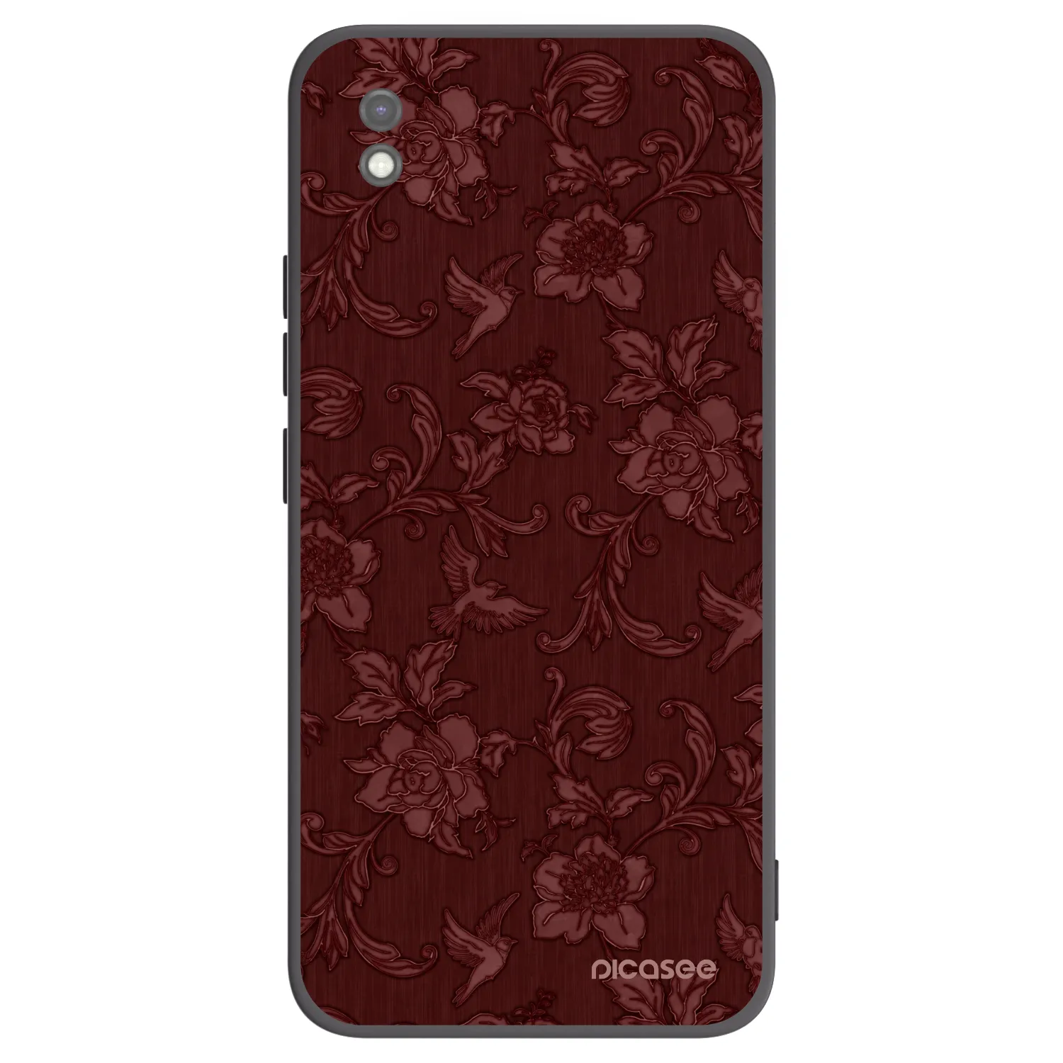 Picasee crna silikonska maskica za Xiaomi Redmi 9AT - Red Elegance