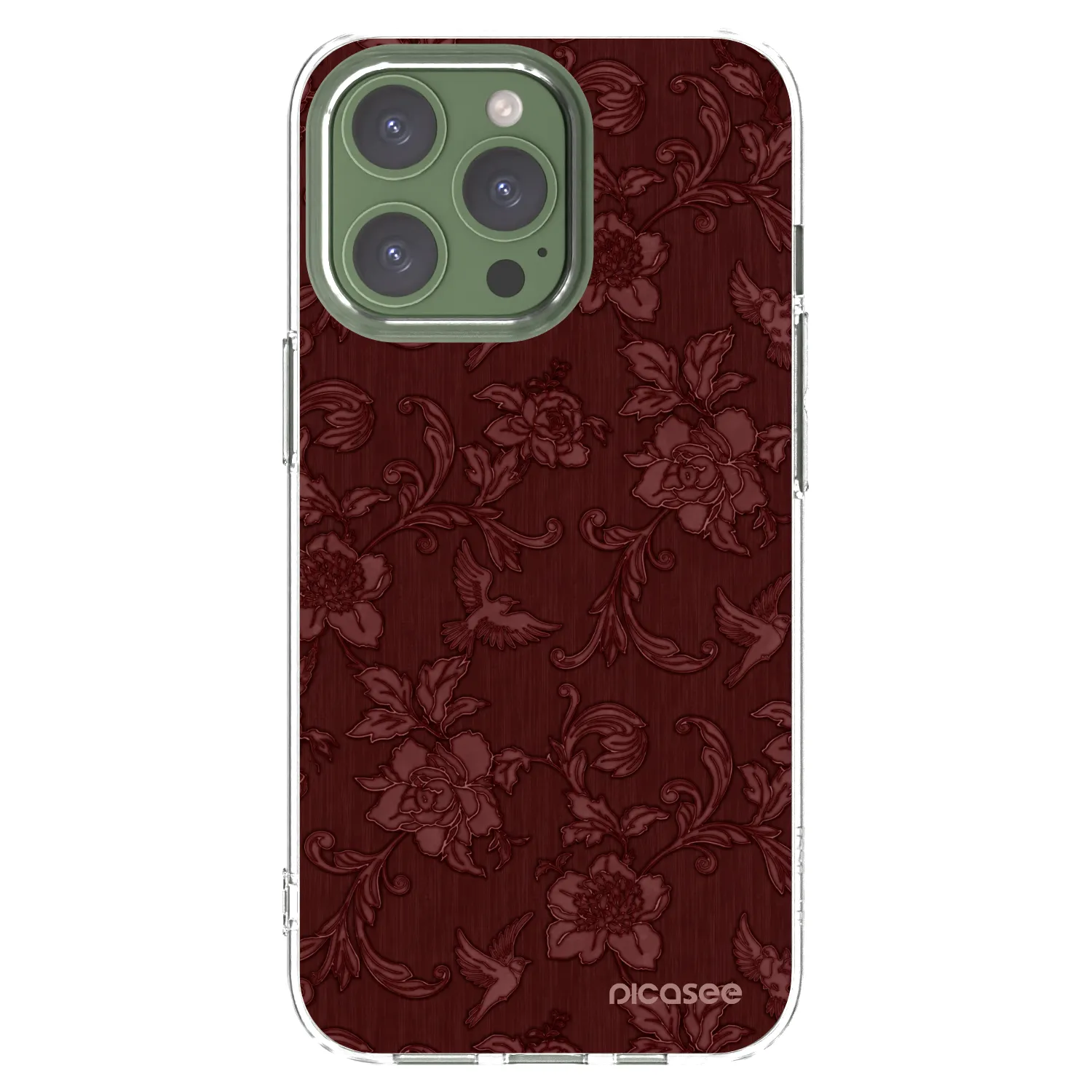 Picasee silikonska prozirna maskica za Apple iPhone 13 Pro - Red Elegance