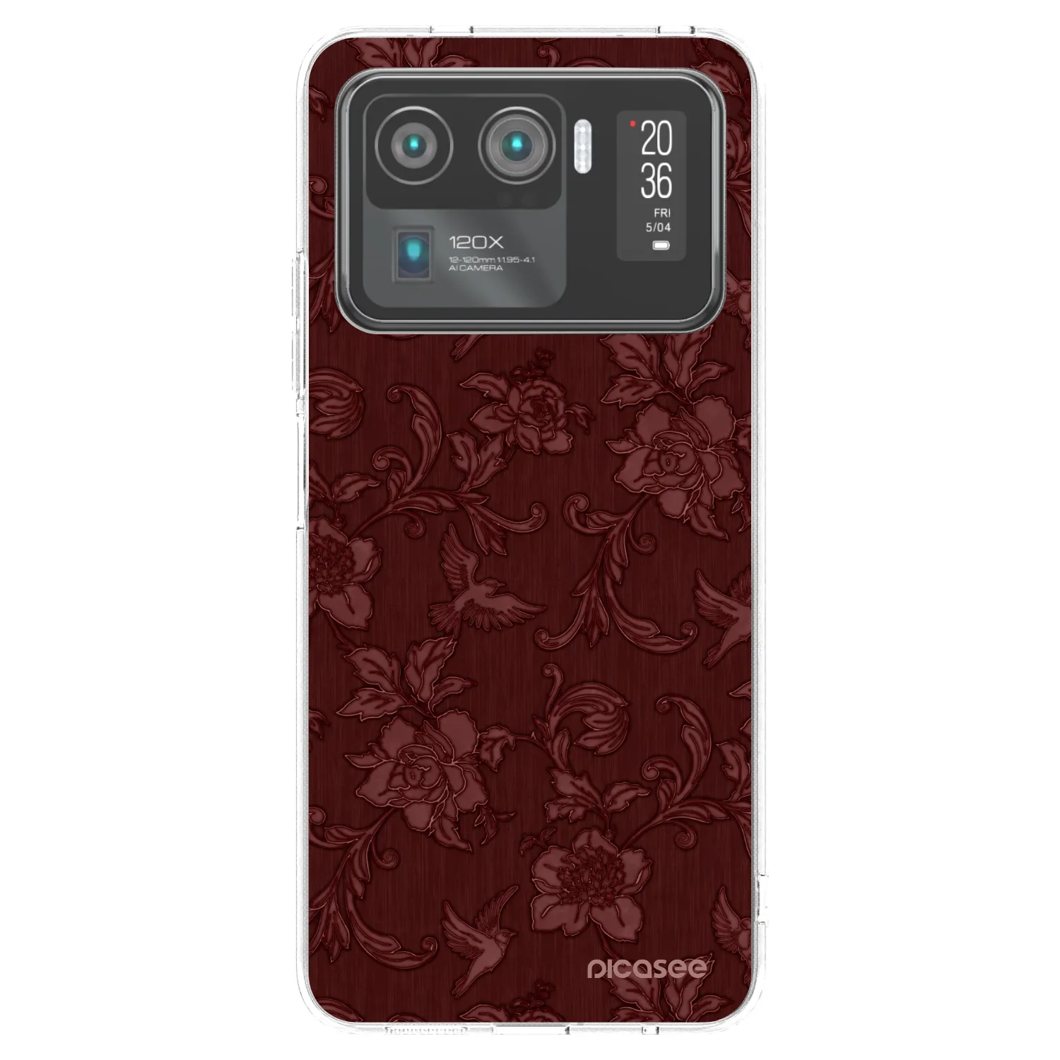 Picasee silikonska prozirna maskica za Xiaomi Mi 11 Ultra - Red Elegance