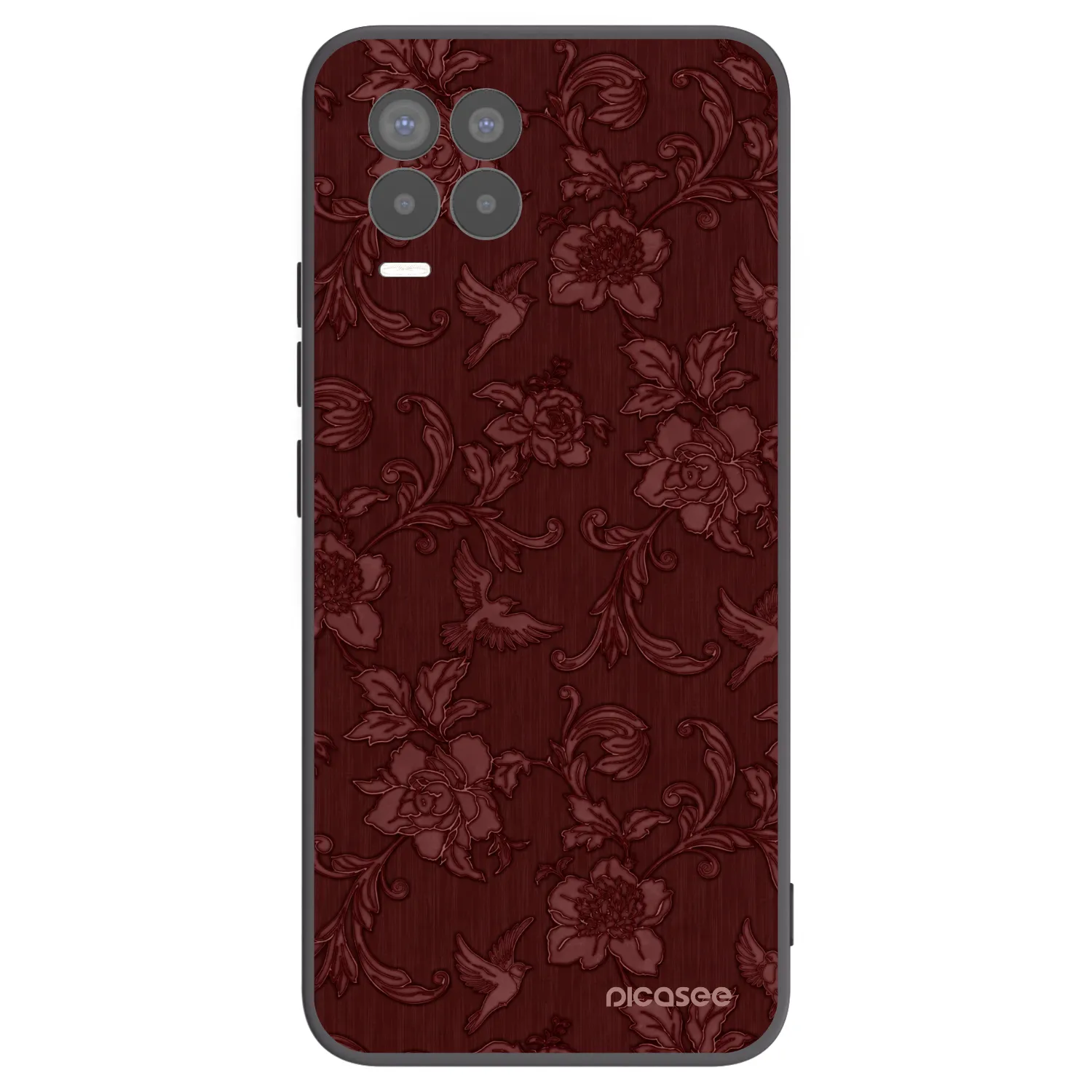 Picasee crna silikonska maskica za Realme 8 4G - Red Elegance