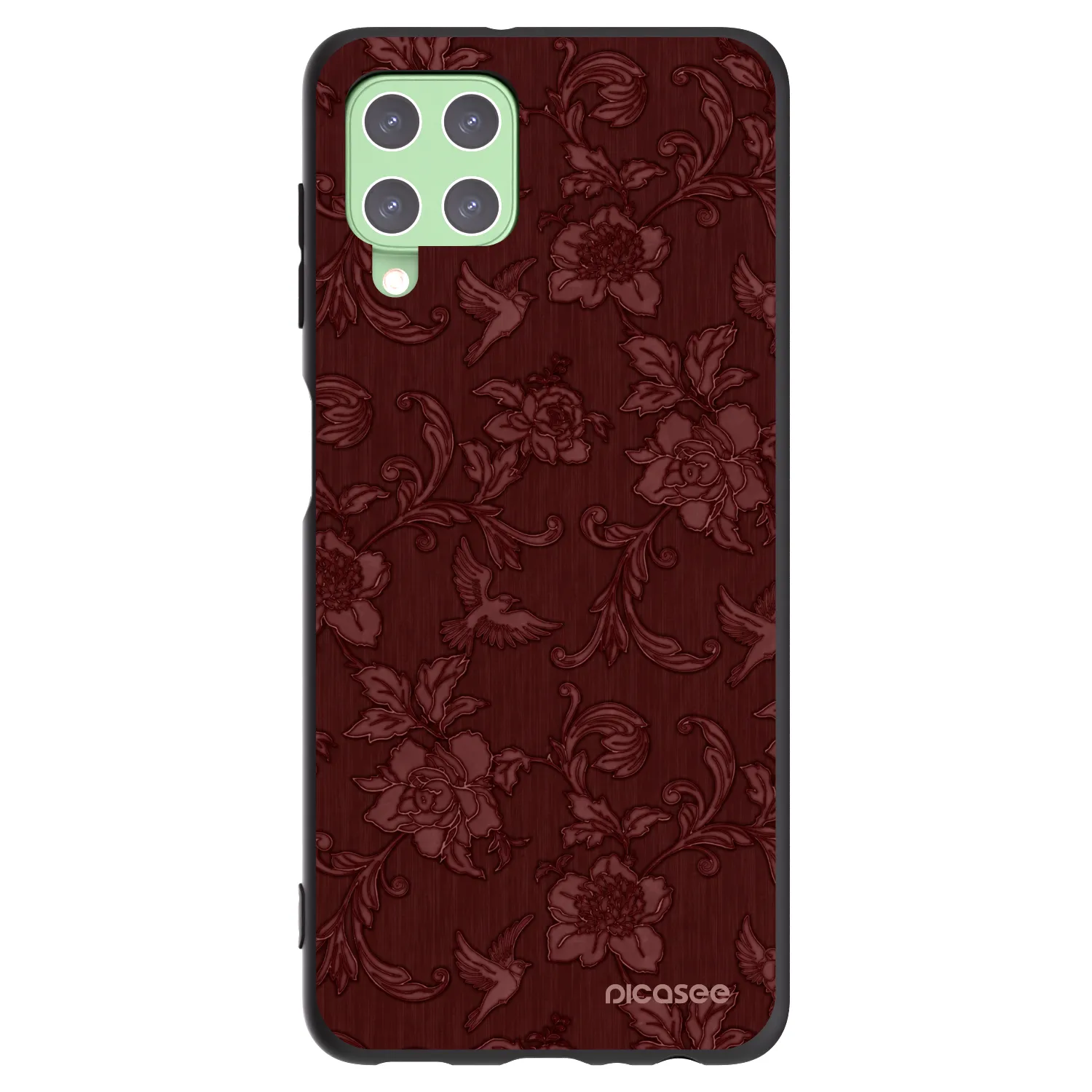 Picasee crna silikonska maskica za Samsung Galaxy A22 A225F 4G - Red Elegance