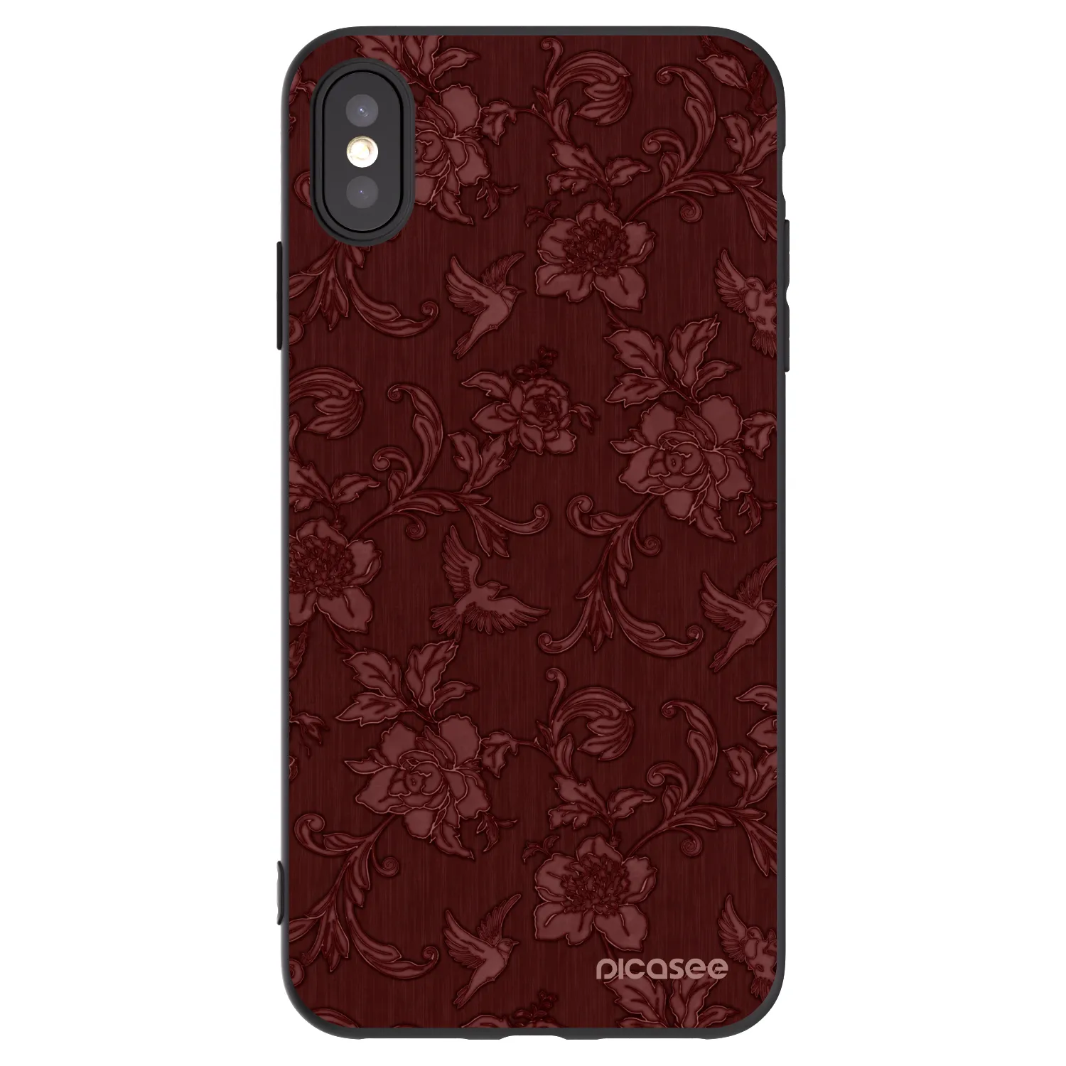 Picasee crna silikonska maskica za Apple iPhone XS Max - Red Elegance