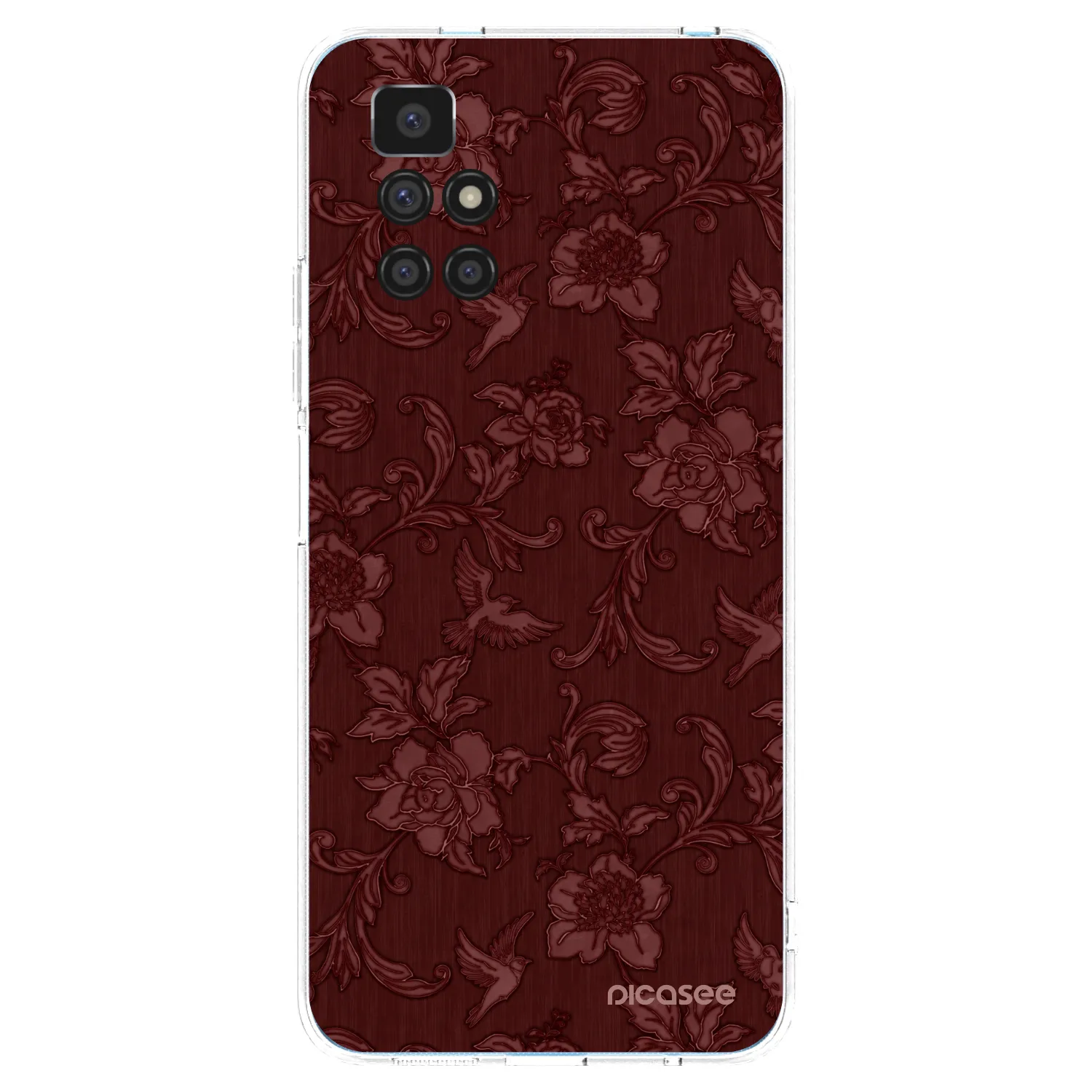 Picasee silikonska prozirna maskica za Xiaomi Redmi 10 - Red Elegance