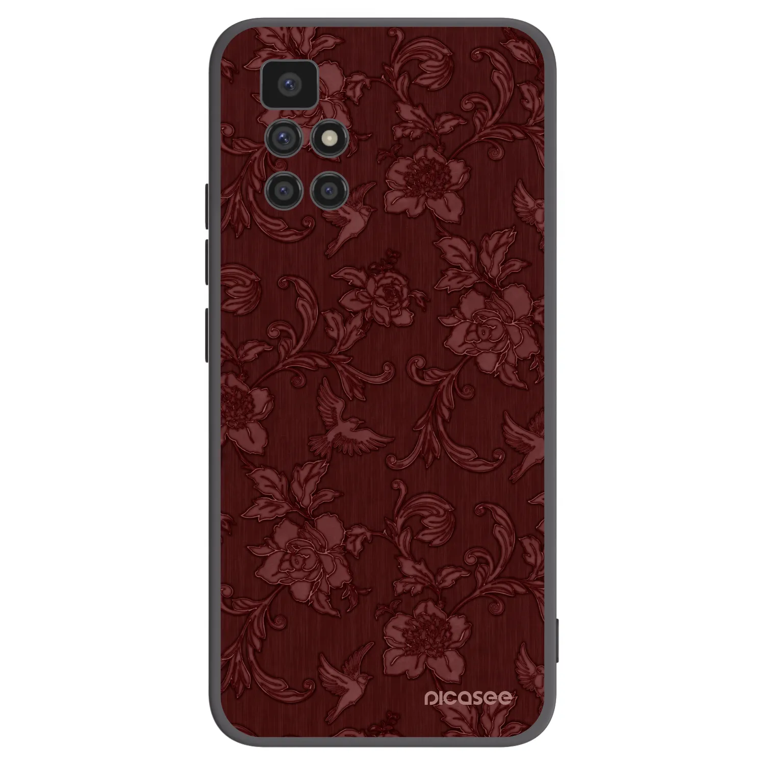Picasee crna silikonska maskica za Xiaomi Redmi 10 - Red Elegance