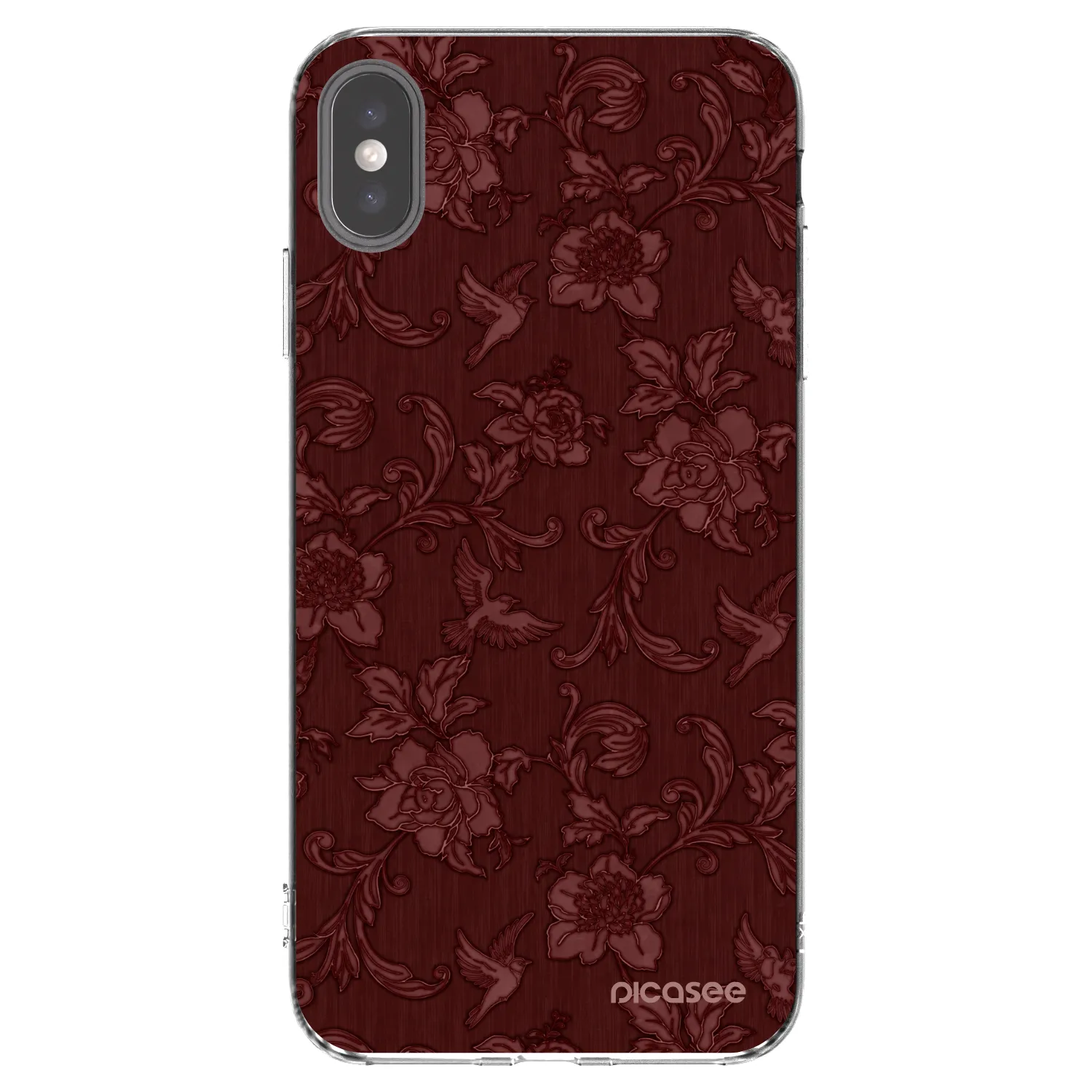 Picasee silikonska prozirna maskica za Apple iPhone XS Max - Red Elegance