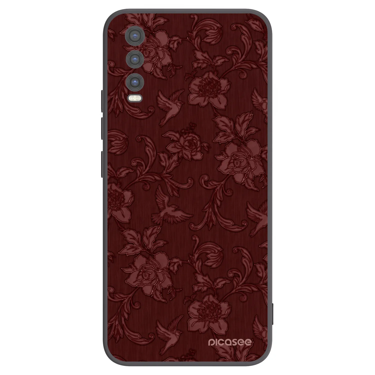 Picasee crna silikonska maskica za Vivo Y20s - Red Elegance