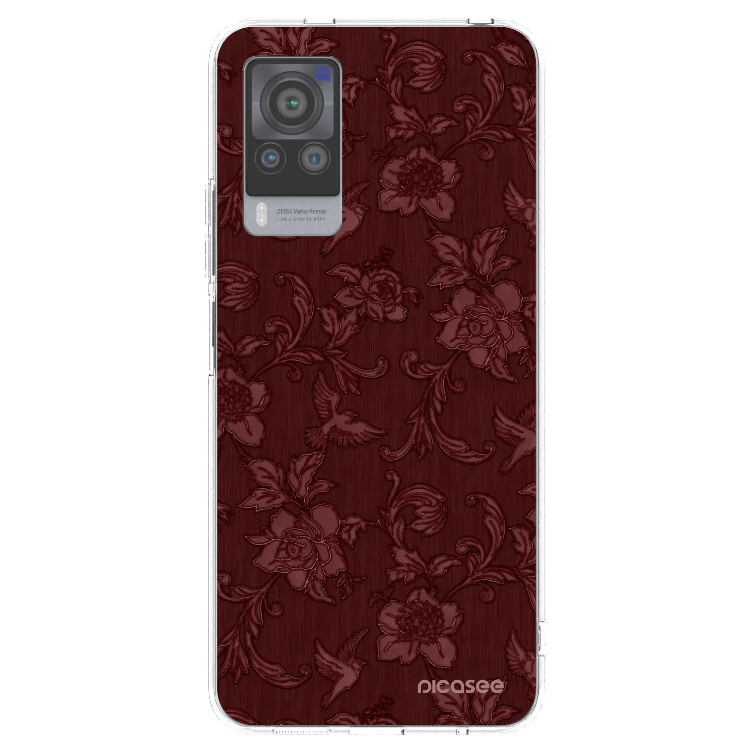 Picasee silikonska prozirna maskica za Vivo X60 Pro 5G - Red Elegance
