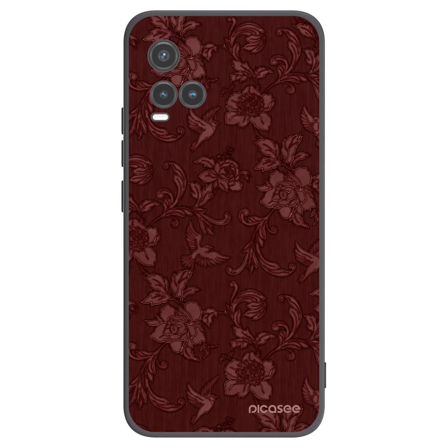 Picasee crna silikonska maskica za Vivo Y33s - Red Elegance
