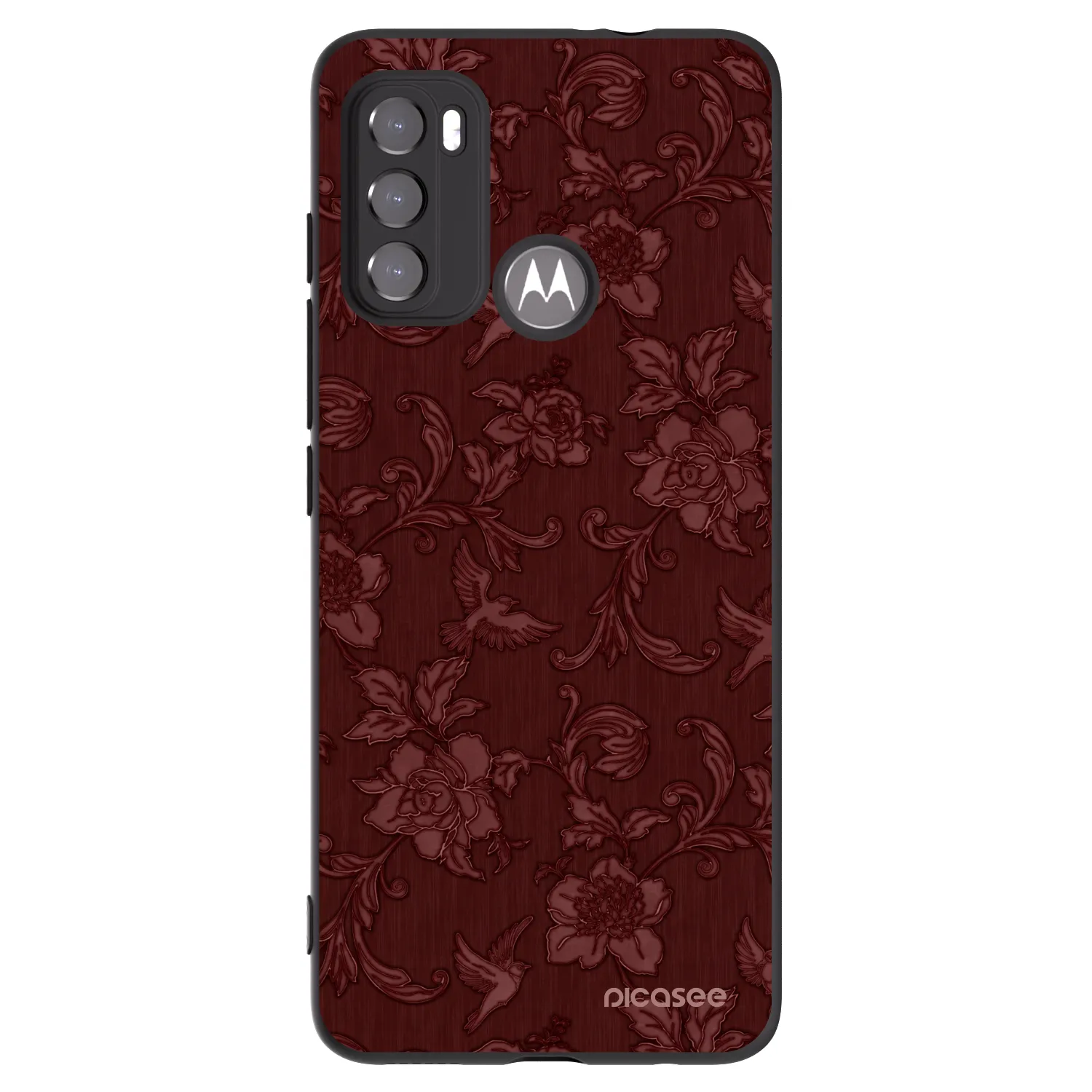 Picasee crna silikonska maskica za Motorola Moto G60 - Red Elegance