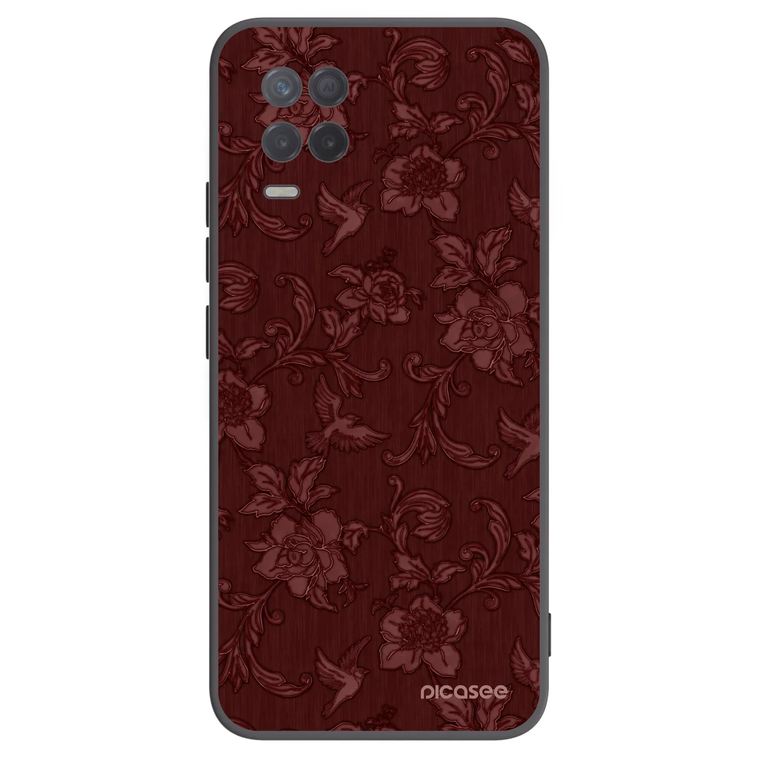 Picasee crna silikonska maskica za Realme 8 5G - Red Elegance